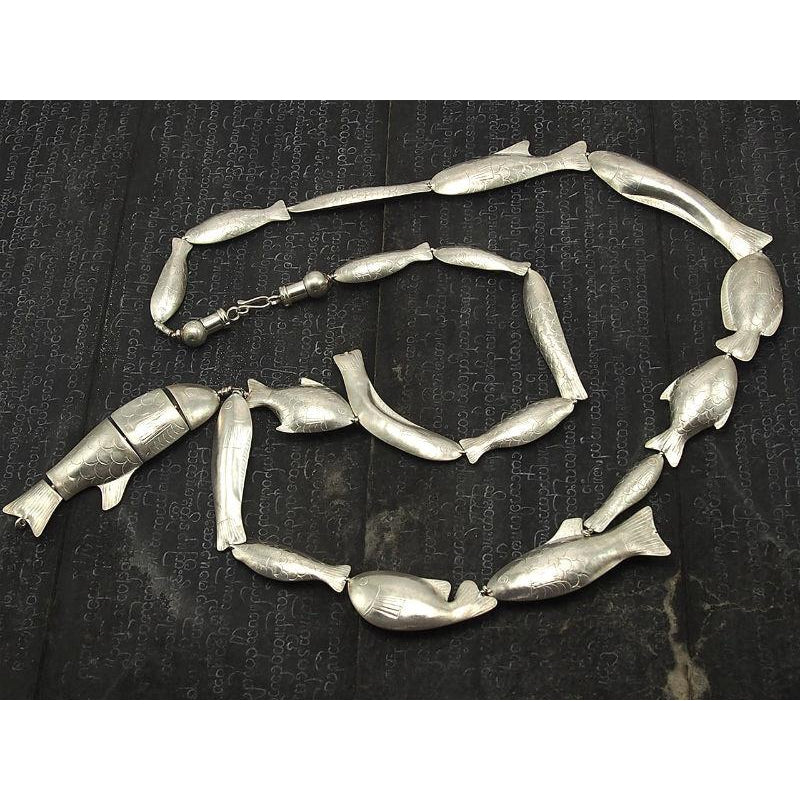 95% Pure Silver Fish Beads Necklace - Image 5