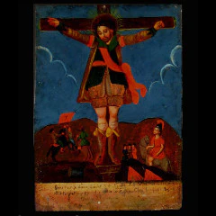 Acacio Martir 1 Antique Mexican Retablo #131 - Image 2