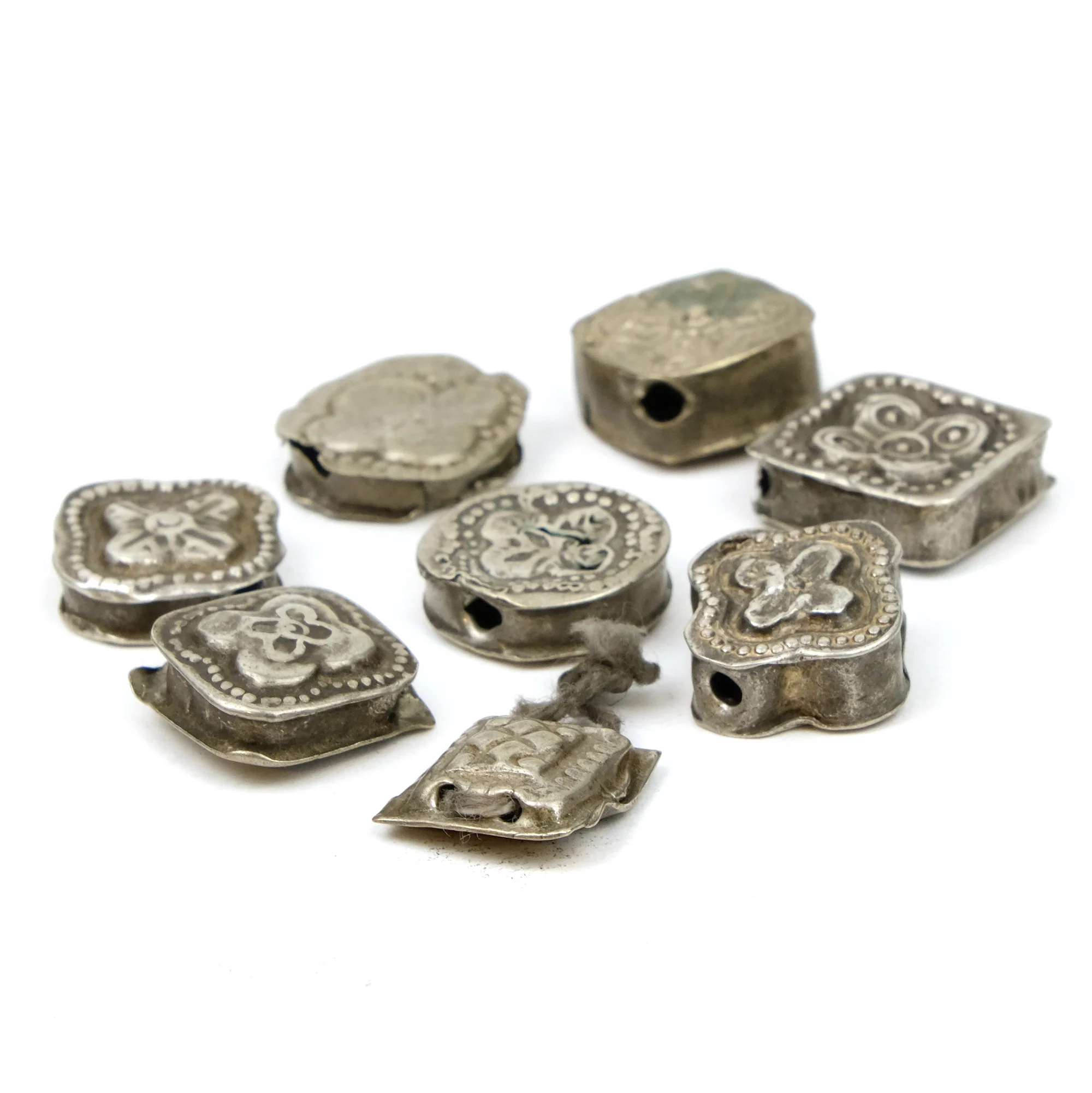 Afghan Antique Heirloom Dowry Silver 8 Bead LOT - Image 2