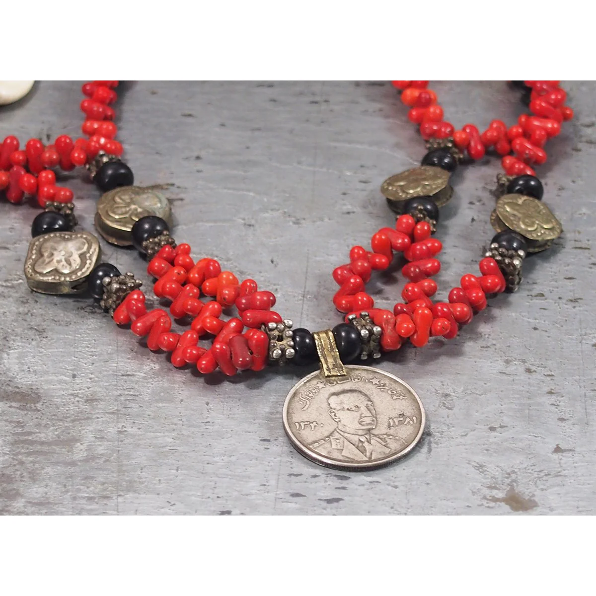 Afghan Dowry Necklace with 80% Kazakh Silver Beads, C - Image 2