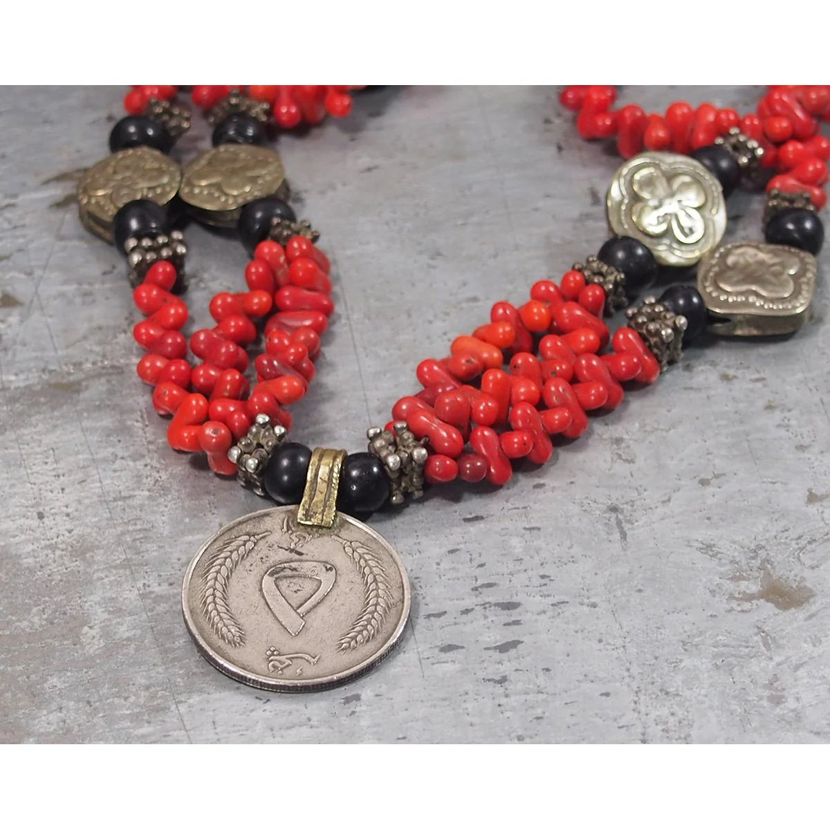 Afghan Dowry Necklace with 80% Kazakh Silver Beads, C - Image 3