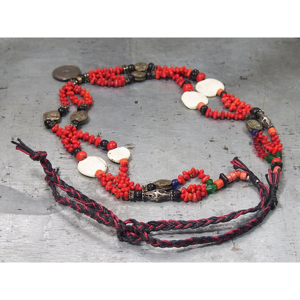 Afghan Dowry Necklace with 80% Kazakh Silver Beads, C - Image 4