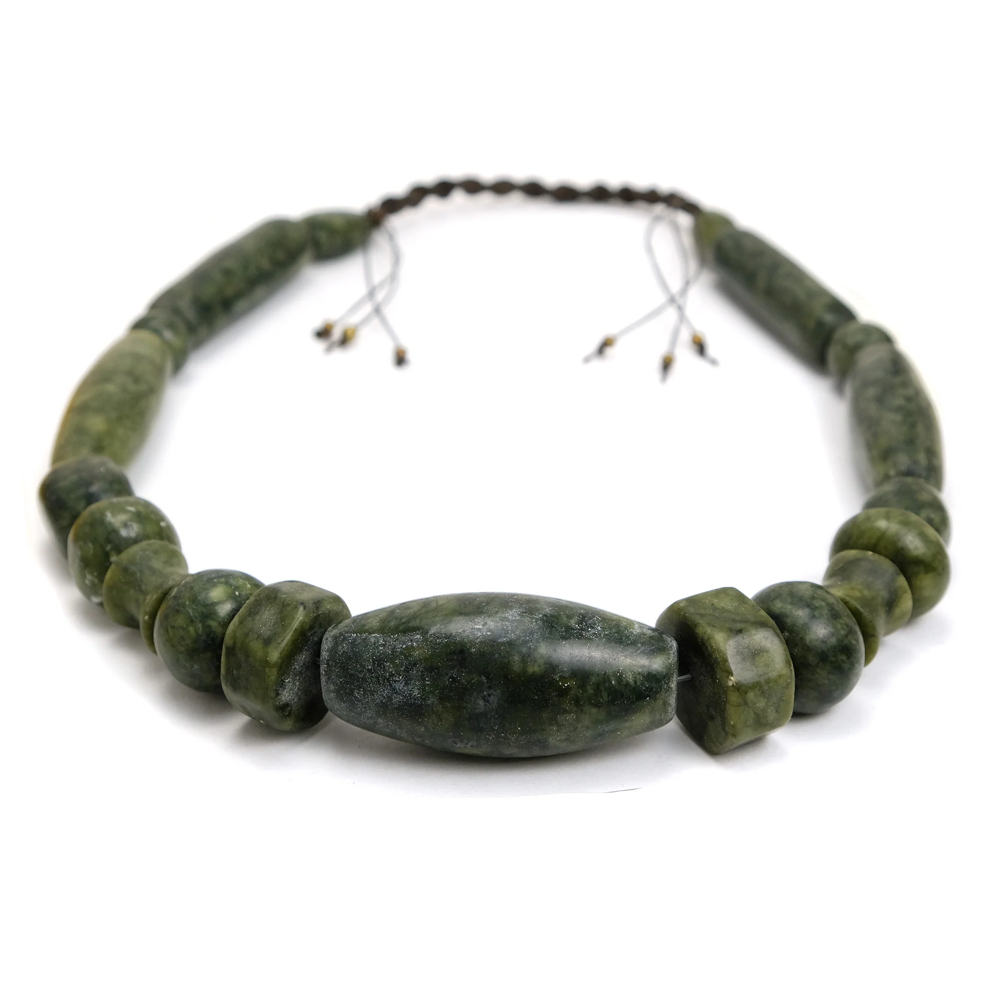 Afghan Jade Bowenite Necklace Hand Carved in Pre-Columbian Style #1 - Image 2