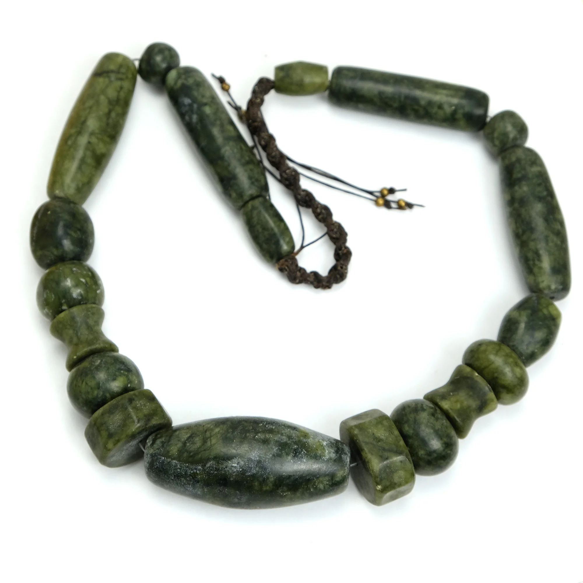 Afghan Jade Bowenite Necklace Hand Carved in Pre-Columbian Style #1 - Image 3