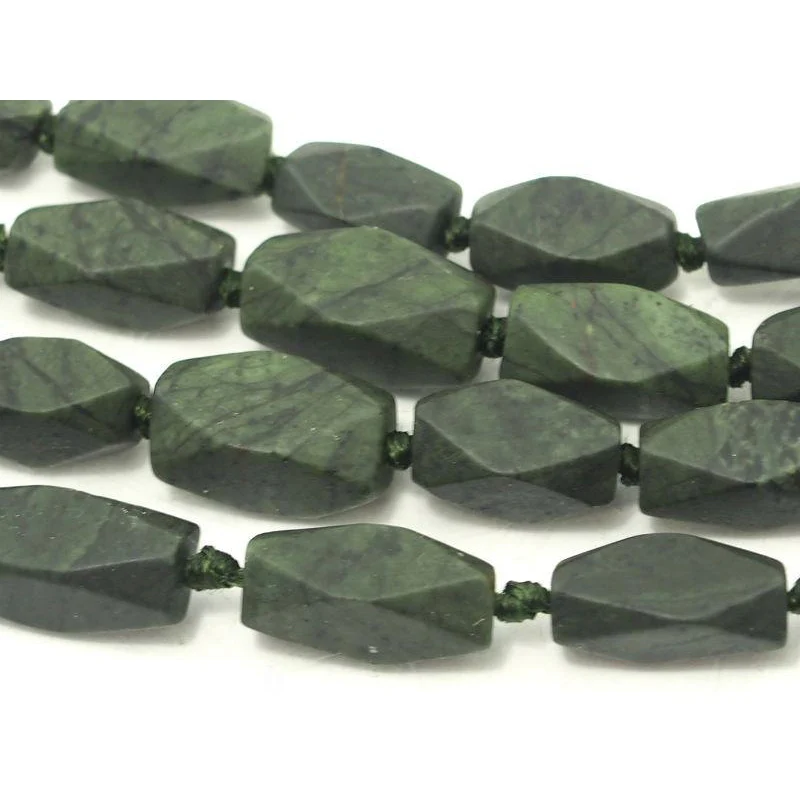 Afghan Jade Matte Cubes, (Medium Size) Strand - Image 3