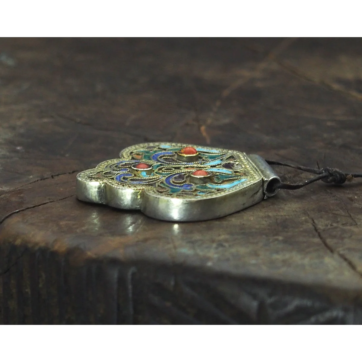 Afghan/Persian Enamel Silver Pendant - Image 2