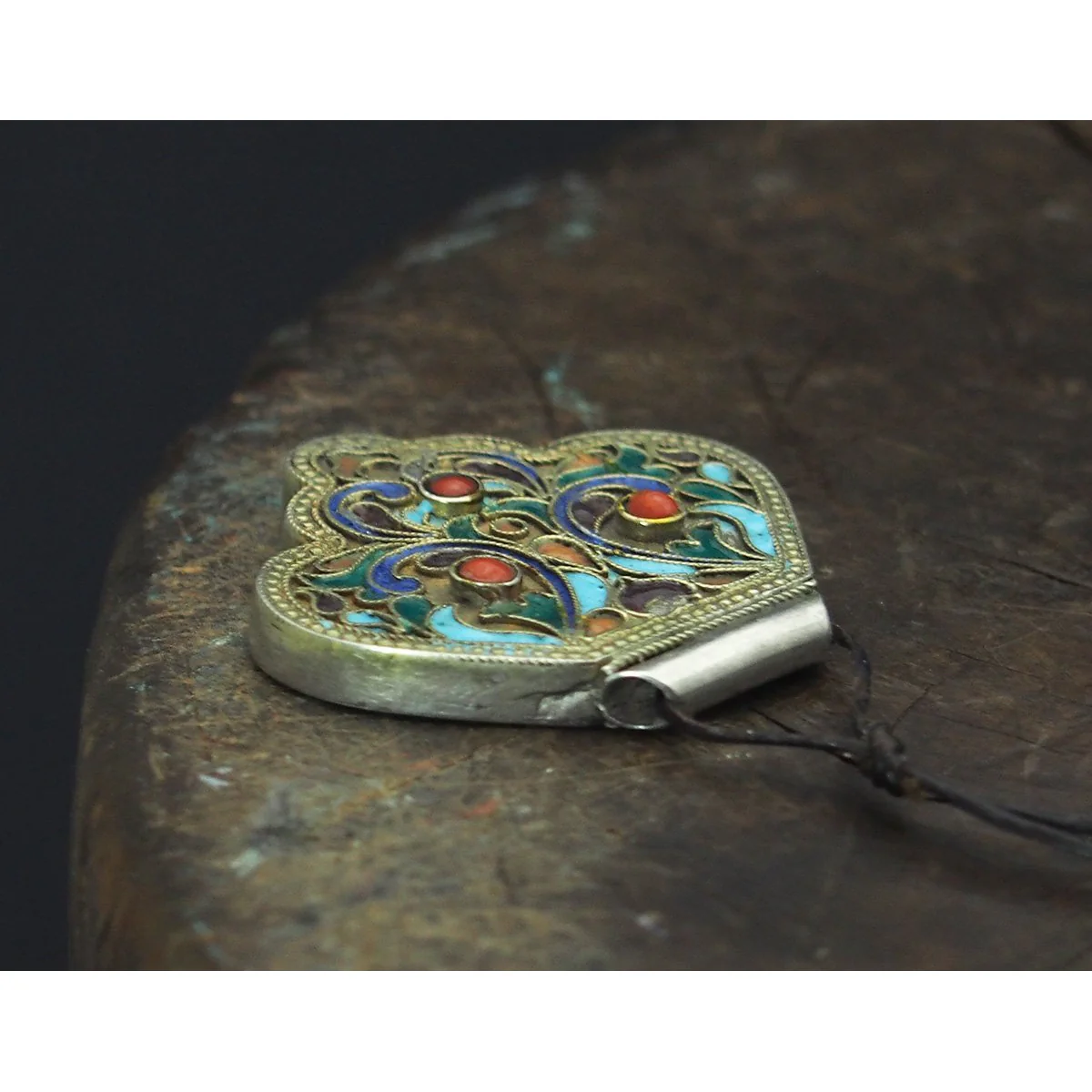 Afghan/Persian Enamel Silver Pendant - Image 4