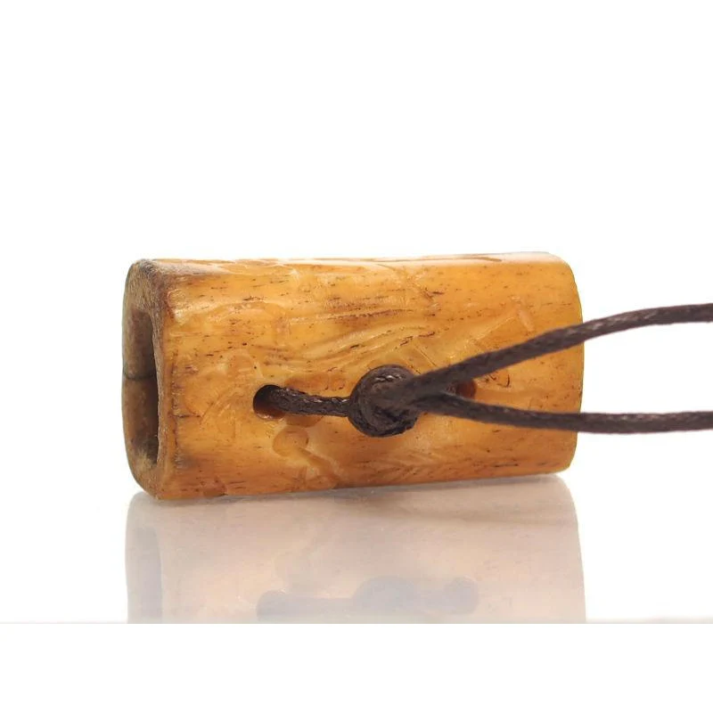 Afghan Seal Cylinder, Cow Bone Pendant Necklace - Image 2