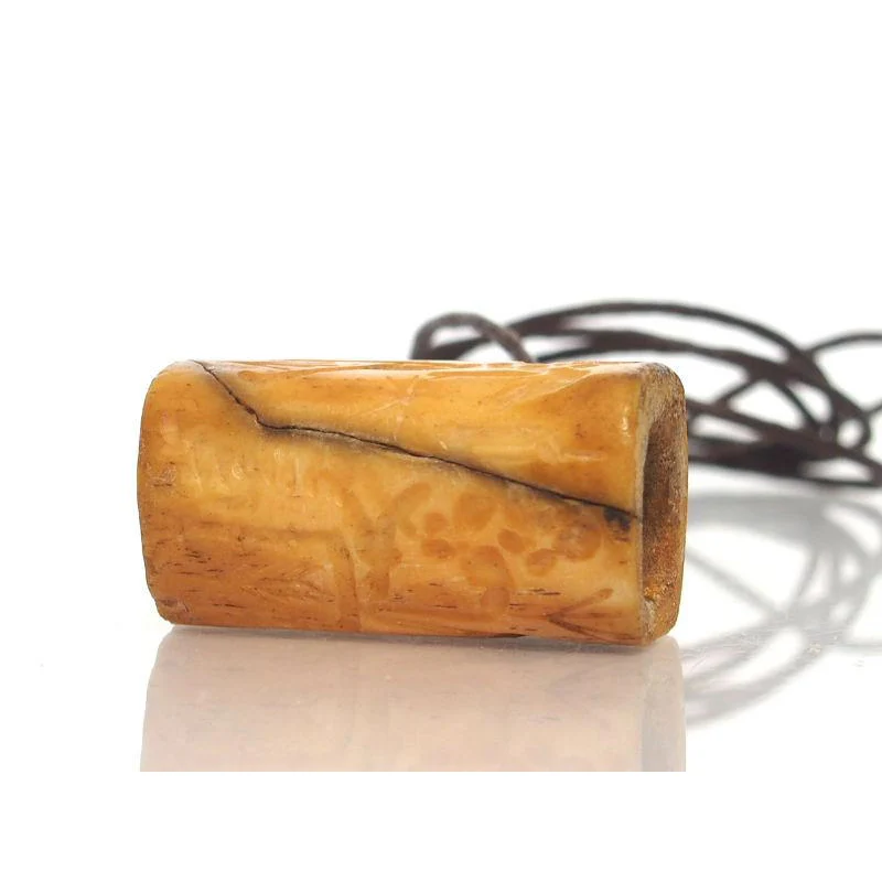 Afghan Seal Cylinder, Cow Bone Pendant Necklace - Image 3