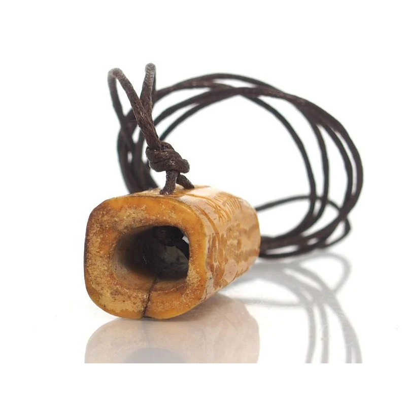 Afghan Seal Cylinder, Cow Bone Pendant Necklace - Image 4