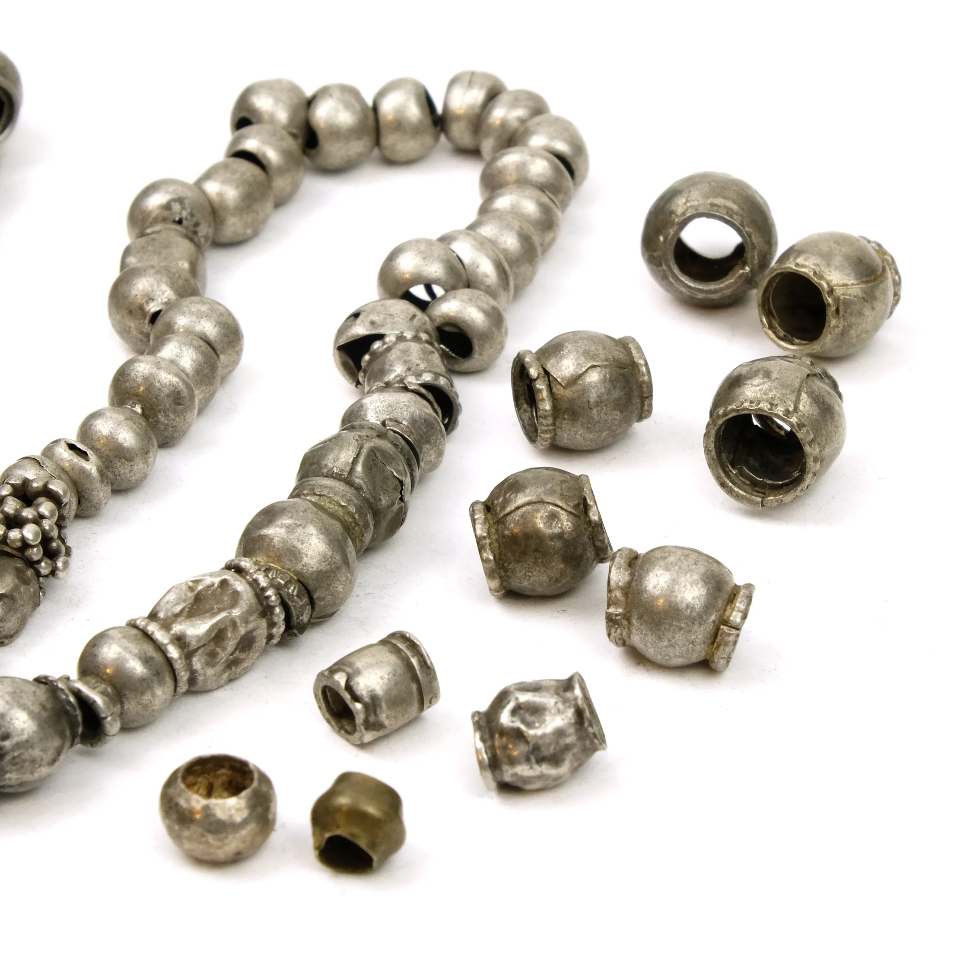 Afghan Tribal High Silver Content Heirloom Dowry Bead Strand Necklace Plus Loose Bead LOT - Image 2