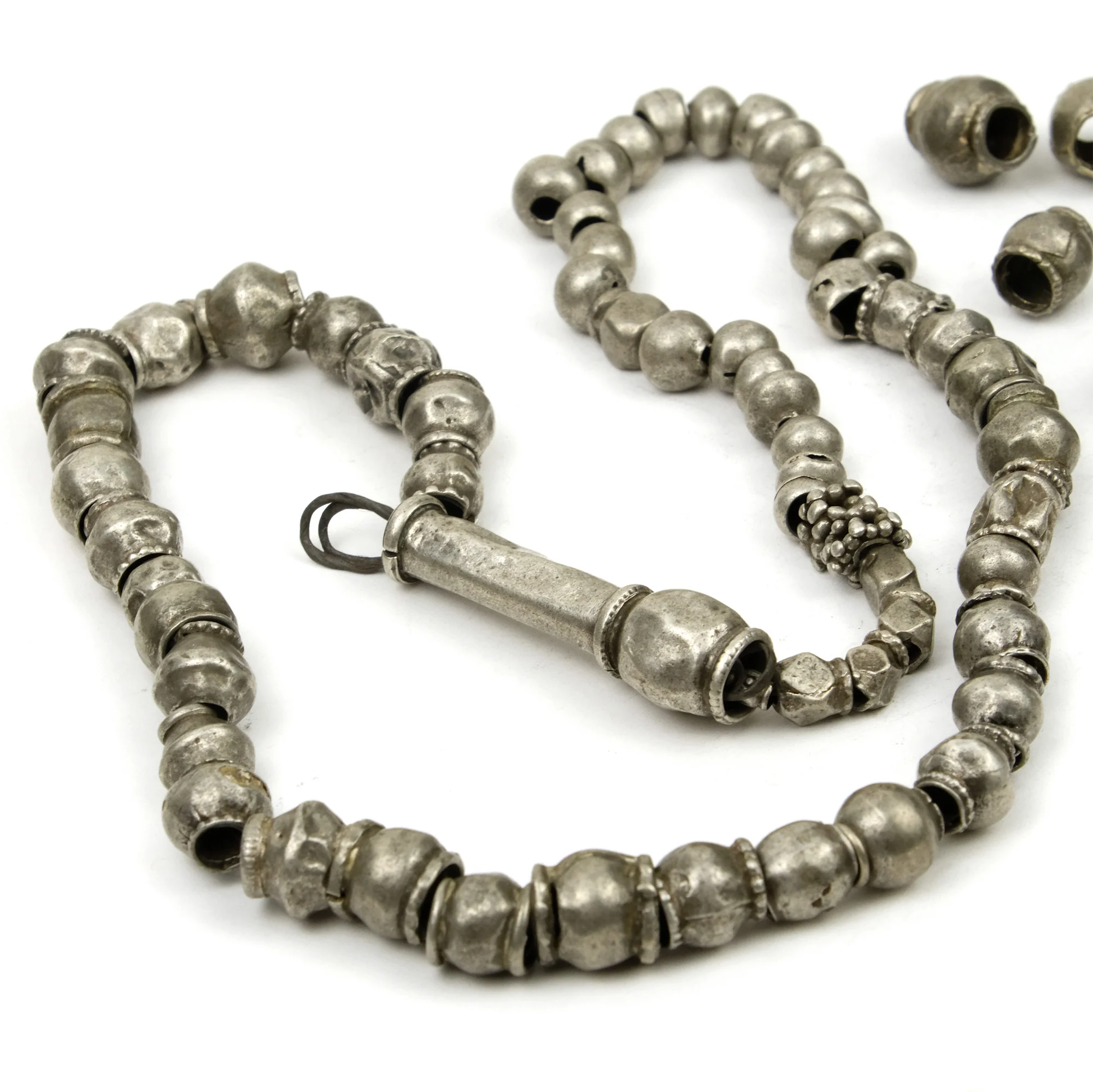 Afghan Tribal High Silver Content Heirloom Dowry Bead Strand Necklace Plus Loose Bead LOT - Image 3
