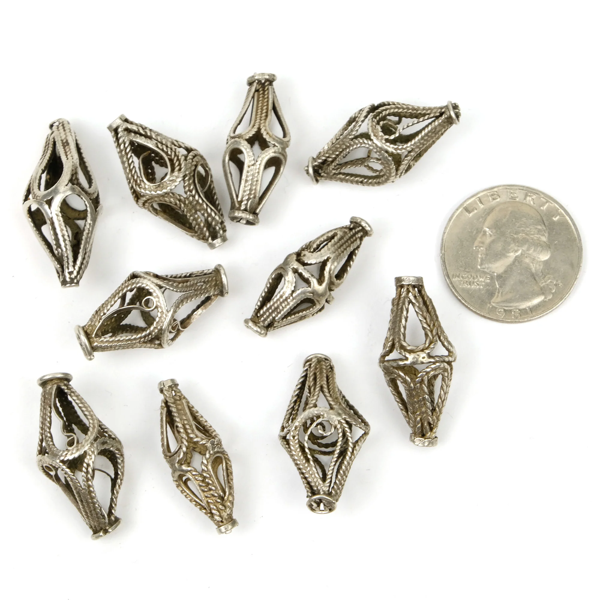 Afghan Tribal High Silver Content Heirloom Dowry Beads Small Size LOT 2 - Image 3