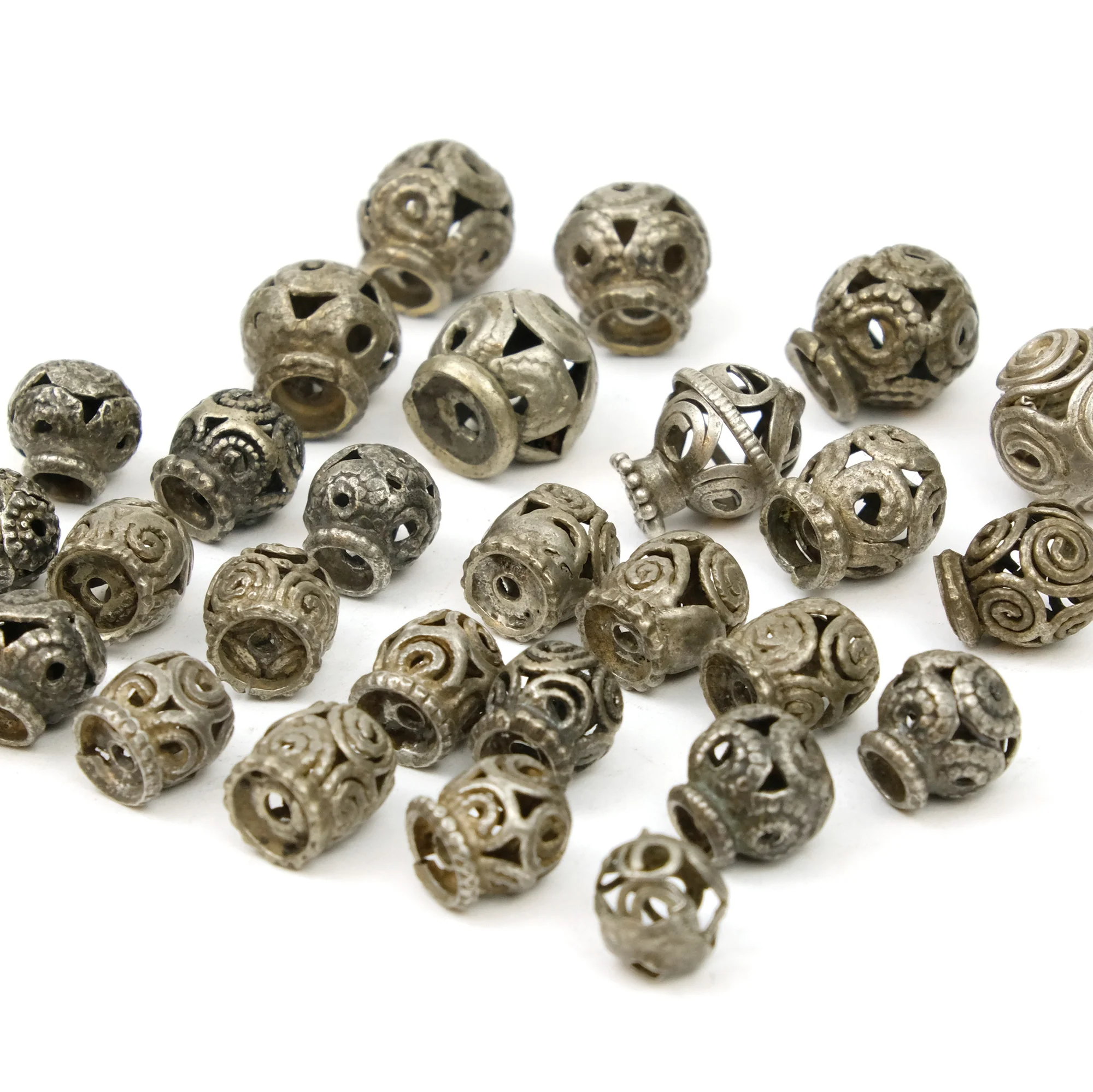 Afghan Tribal High Silver Content Heirloom Dowry Beads Small Size LOT 5 - Image 2