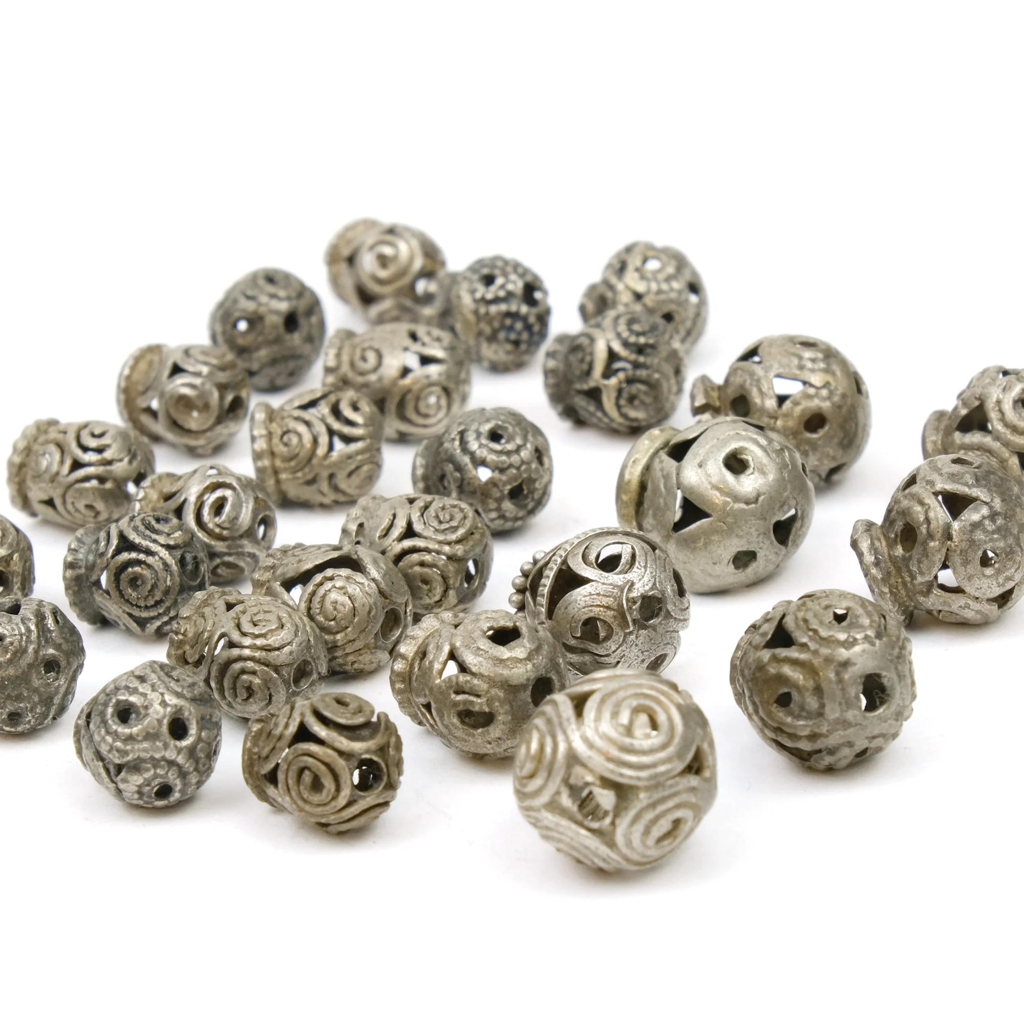 Afghan Tribal High Silver Content Heirloom Dowry Beads Small Size LOT 5 - Image 3
