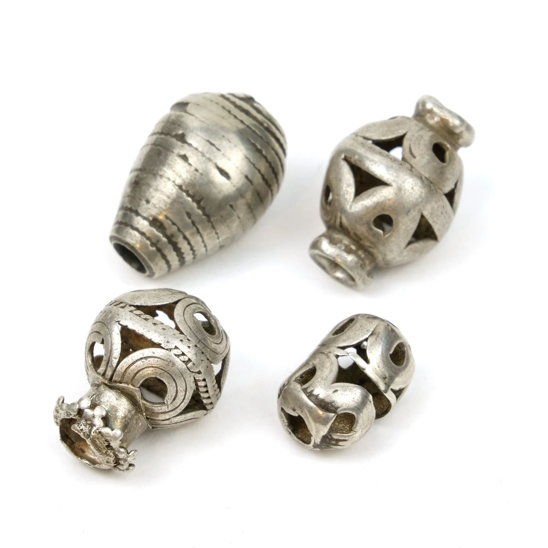 Afghan Tribal High Silver Content Heirloom Dowry Beads Small Size LOT 6 - Image 2