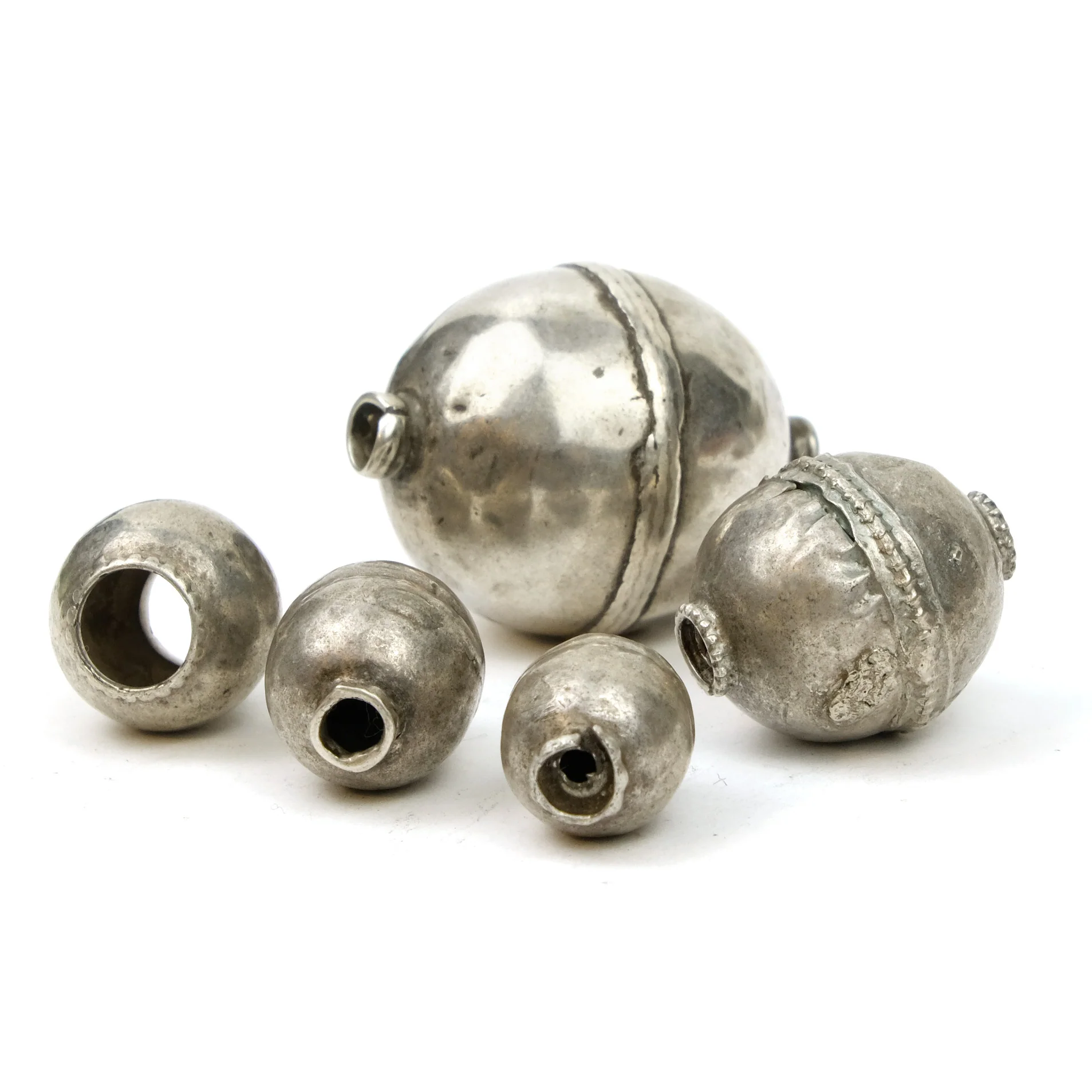 Afghan Tribal High Silver Content Heirloom Dowry Beads Small Size LOT 7 - Image 2