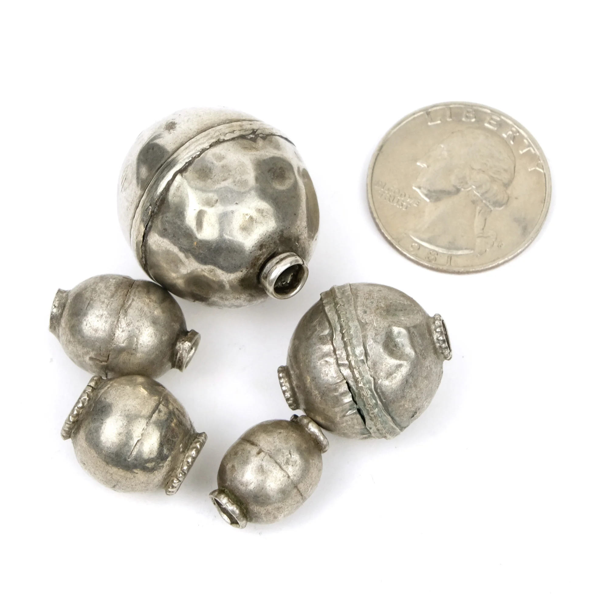 Afghan Tribal High Silver Content Heirloom Dowry Beads Small Size LOT 7 - Image 3