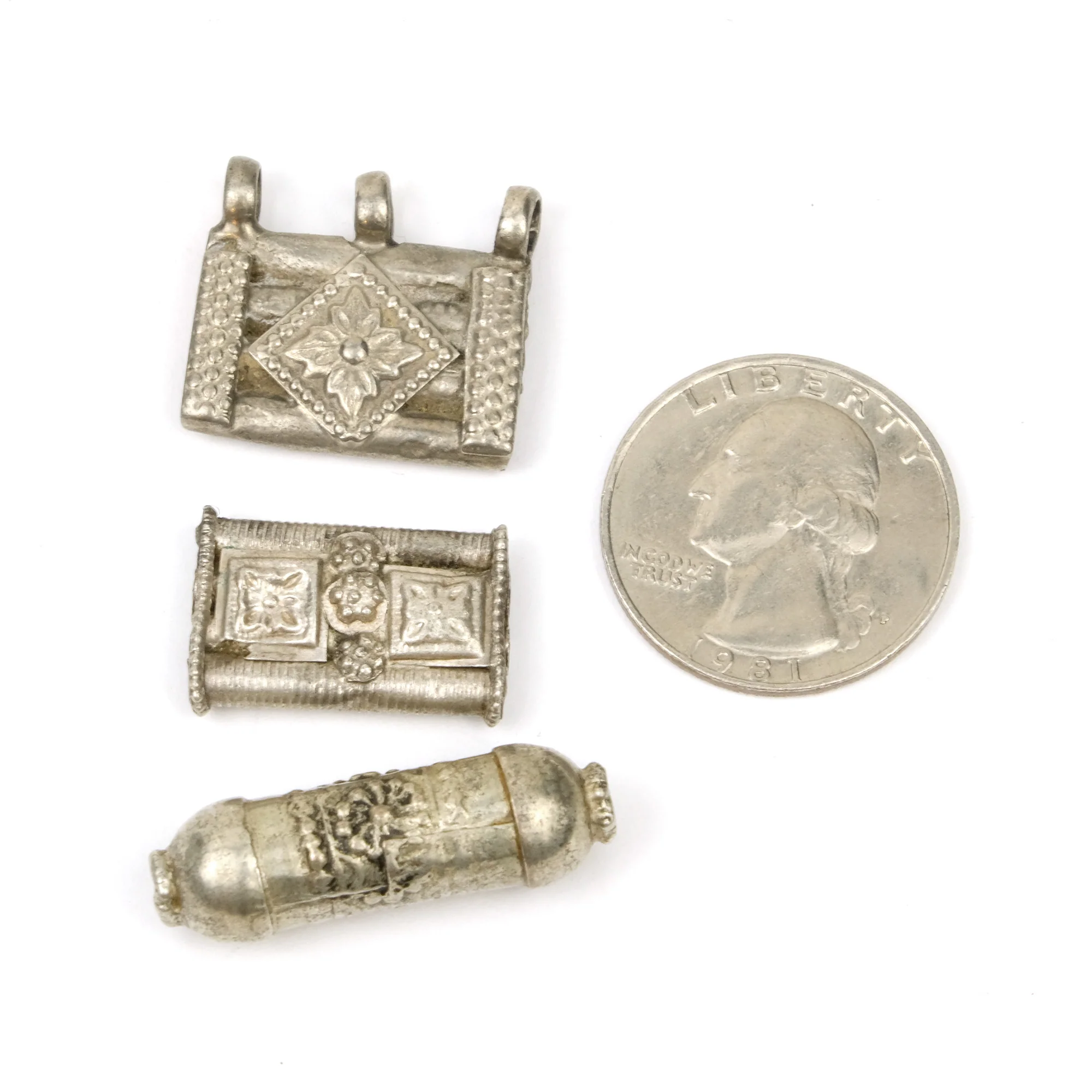 Afghan Tribal High Silver Content Heirloom Dowry Beads Small Size LOT 9 - Image 4