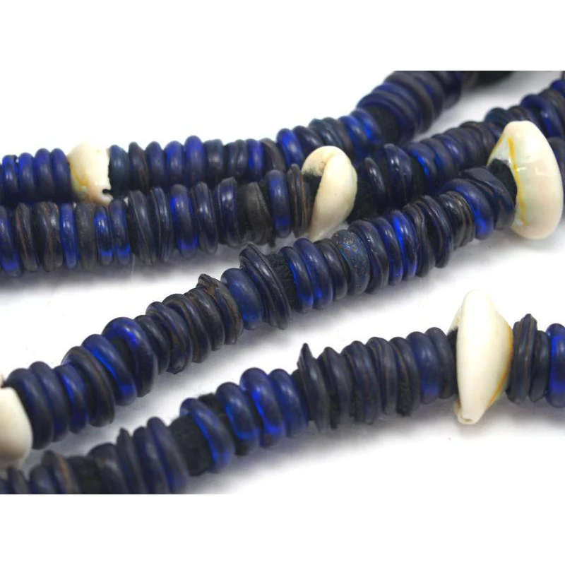 Ethiopian Dowry Necklace with 18th Century Glass Beads and Cowrie Shells - Image 2
