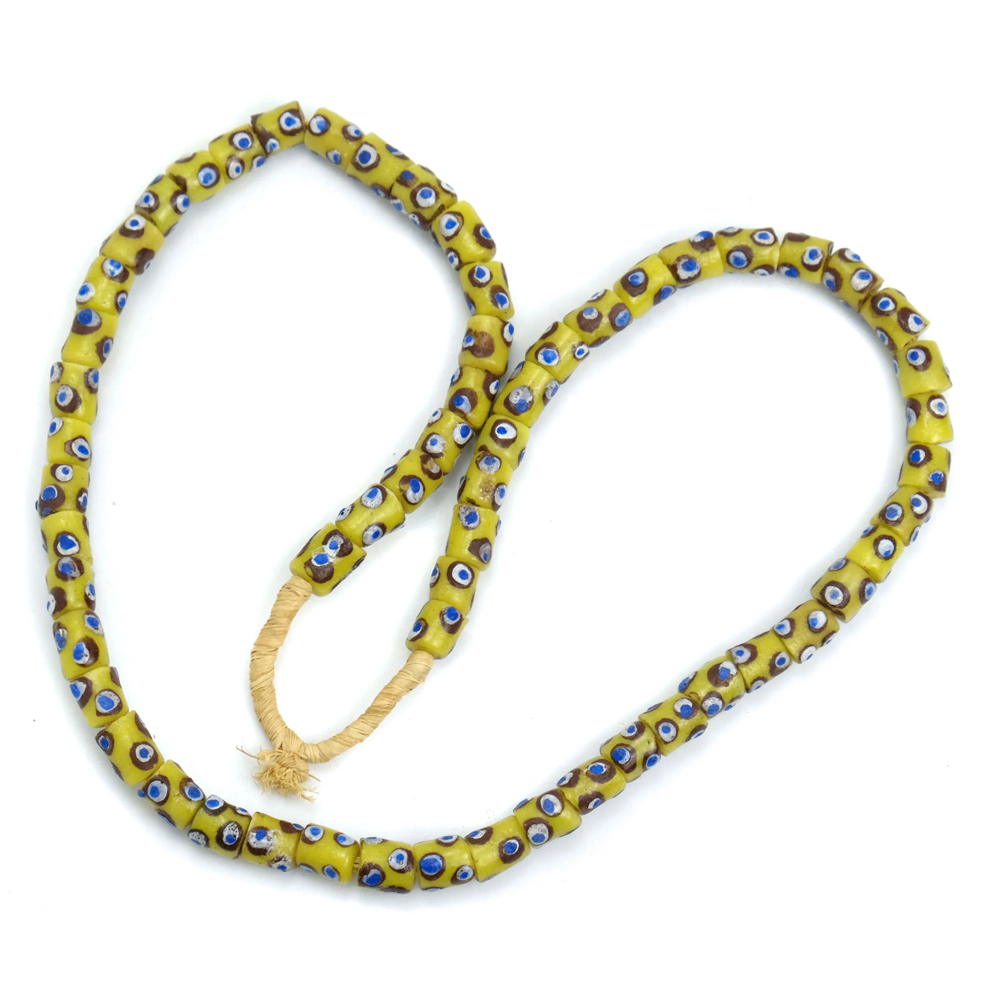 African Krobo Eye Beads Recycled Glass Strand / Necklace #19 - Image 2