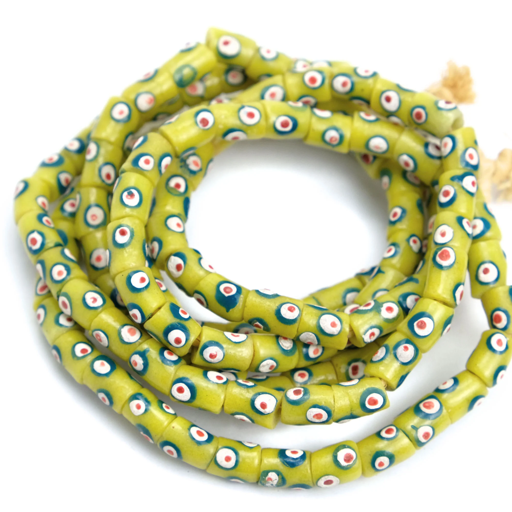African Krobo Eye Beads Recycled Glass Strand / Necklace #20 - Image 2