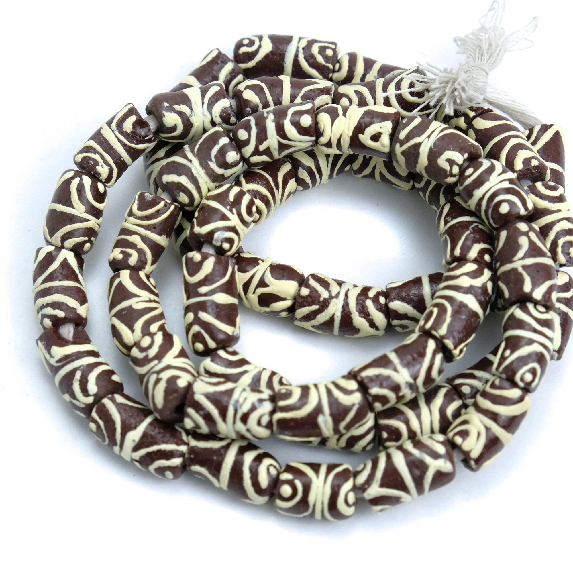 African Krobo Eye Beads Recycled Glass Strand / Necklace #3 - Image 2