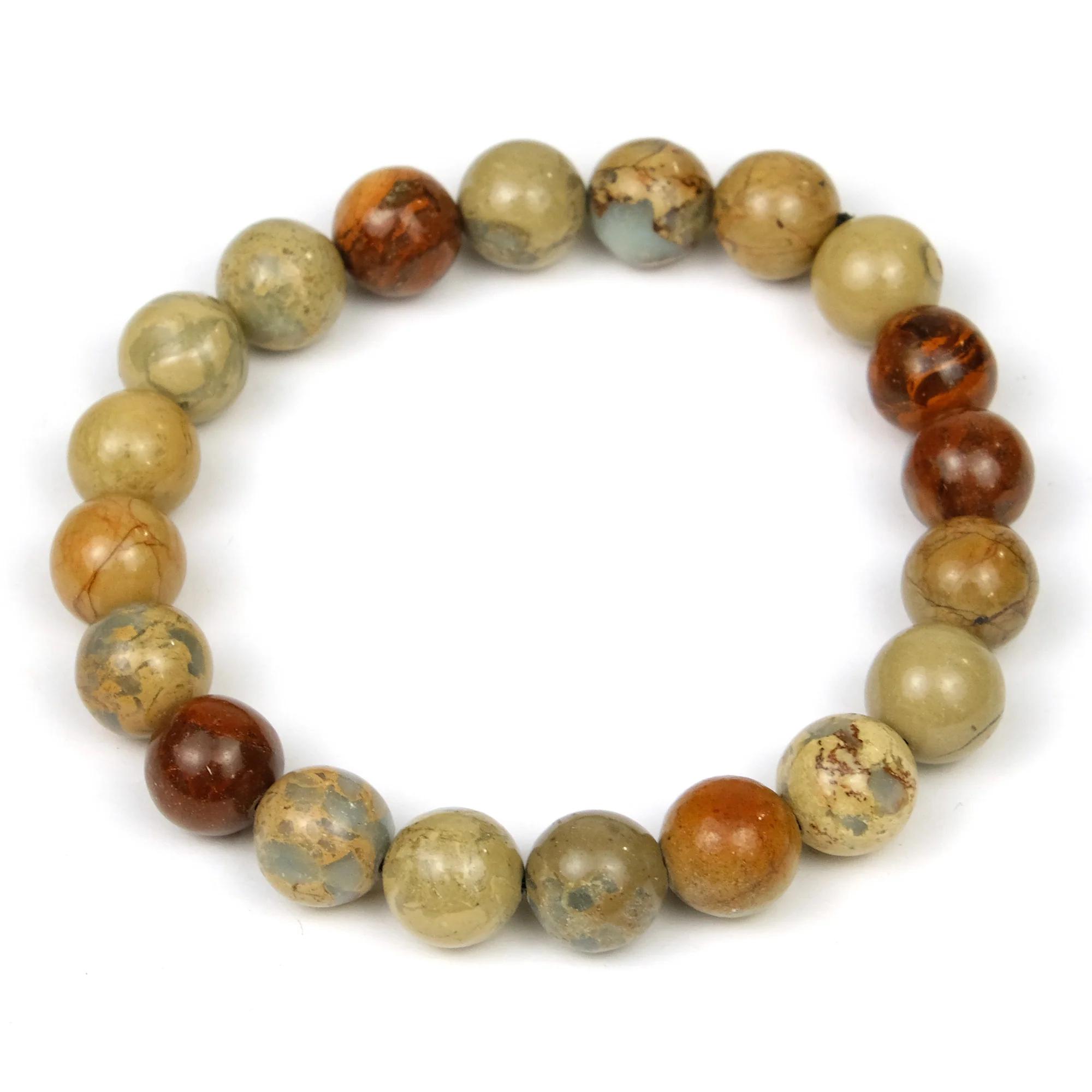 African Opal 10mm Smooth Rounds Stretch Bracelet - Image 2