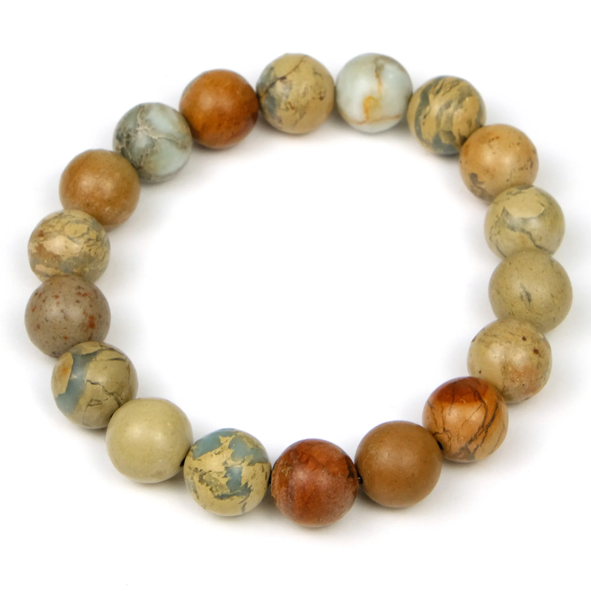 African Opal 12mm Smooth Rounds Stretch Bracelet - Image 2