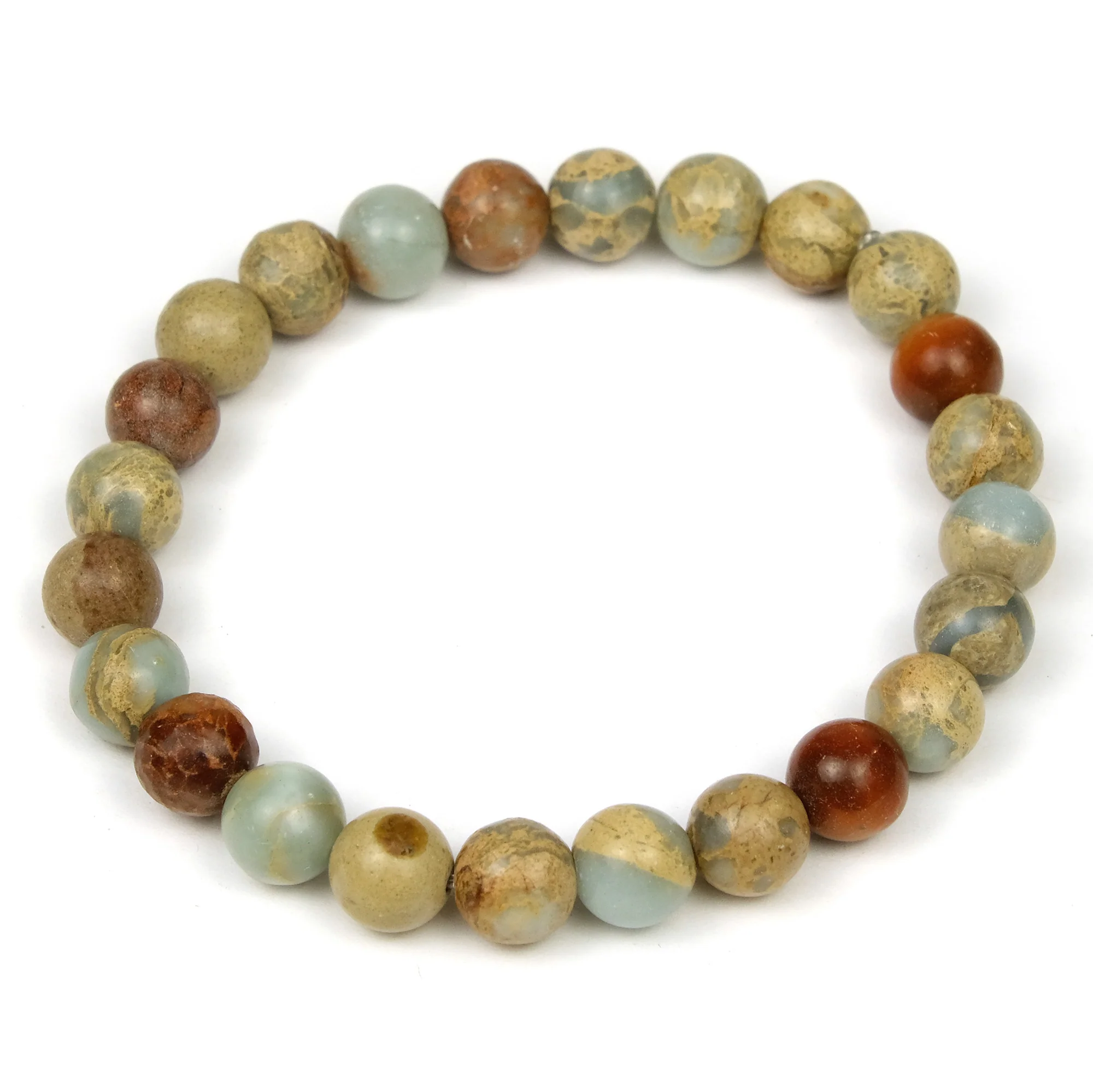 African Opal 8mm Smooth Rounds Stretch Bracelet - Image 2