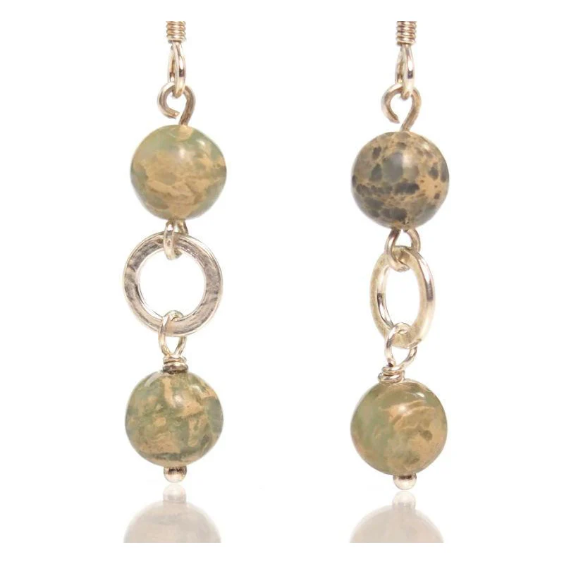 African Opal Earrings with Sterling Silver French Ear Wire - Image 2