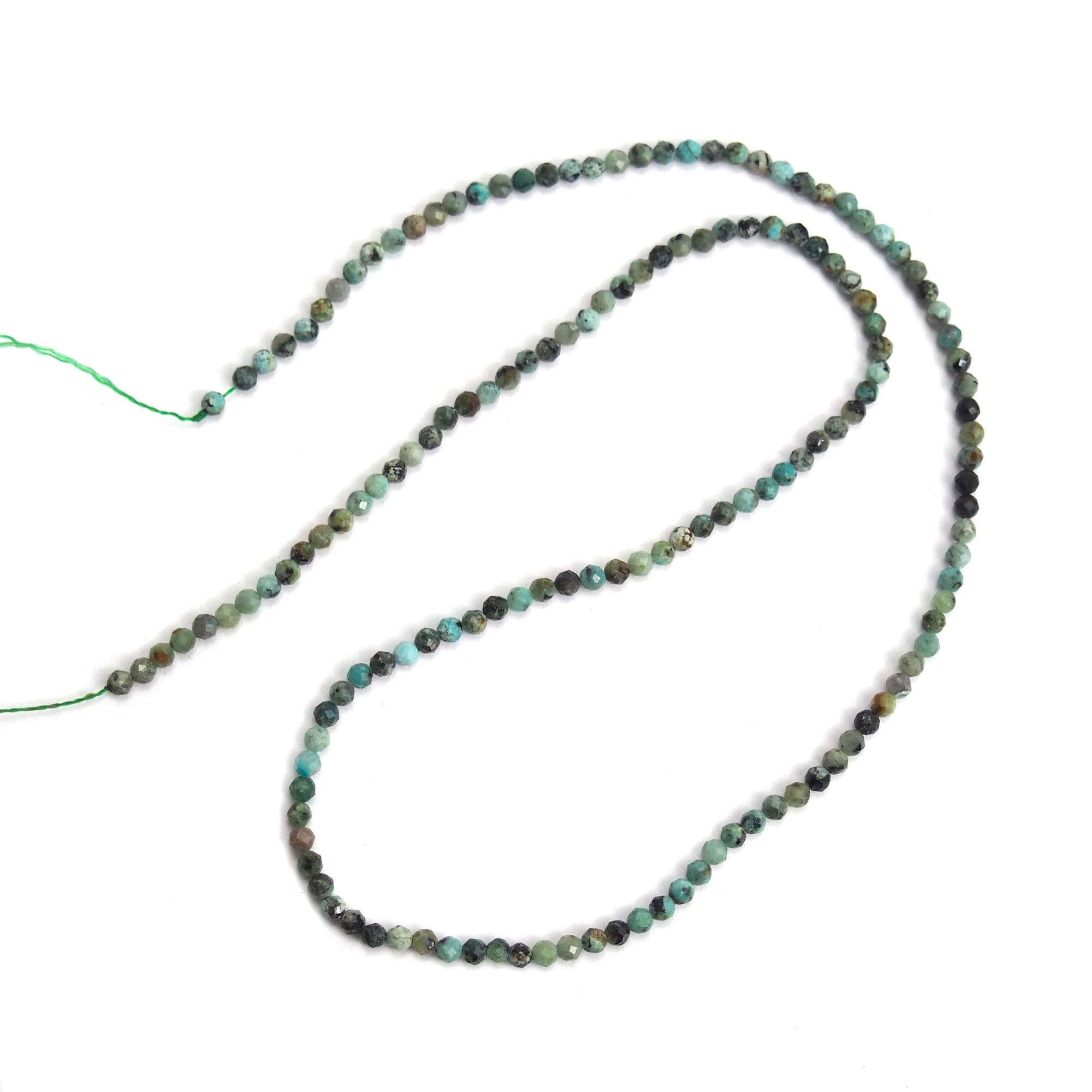African Turquoise 2.5mm Faceted Rounds - Image 2
