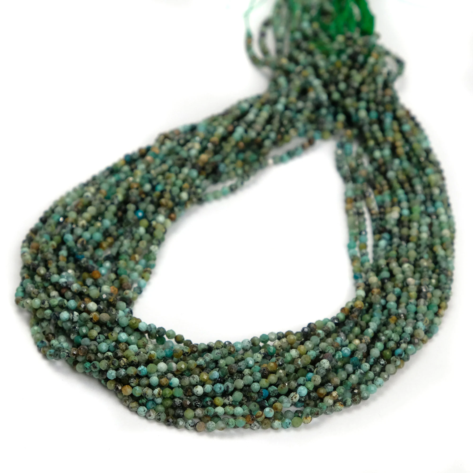 African Turquoise 2.5mm Faceted Rounds - Image 3