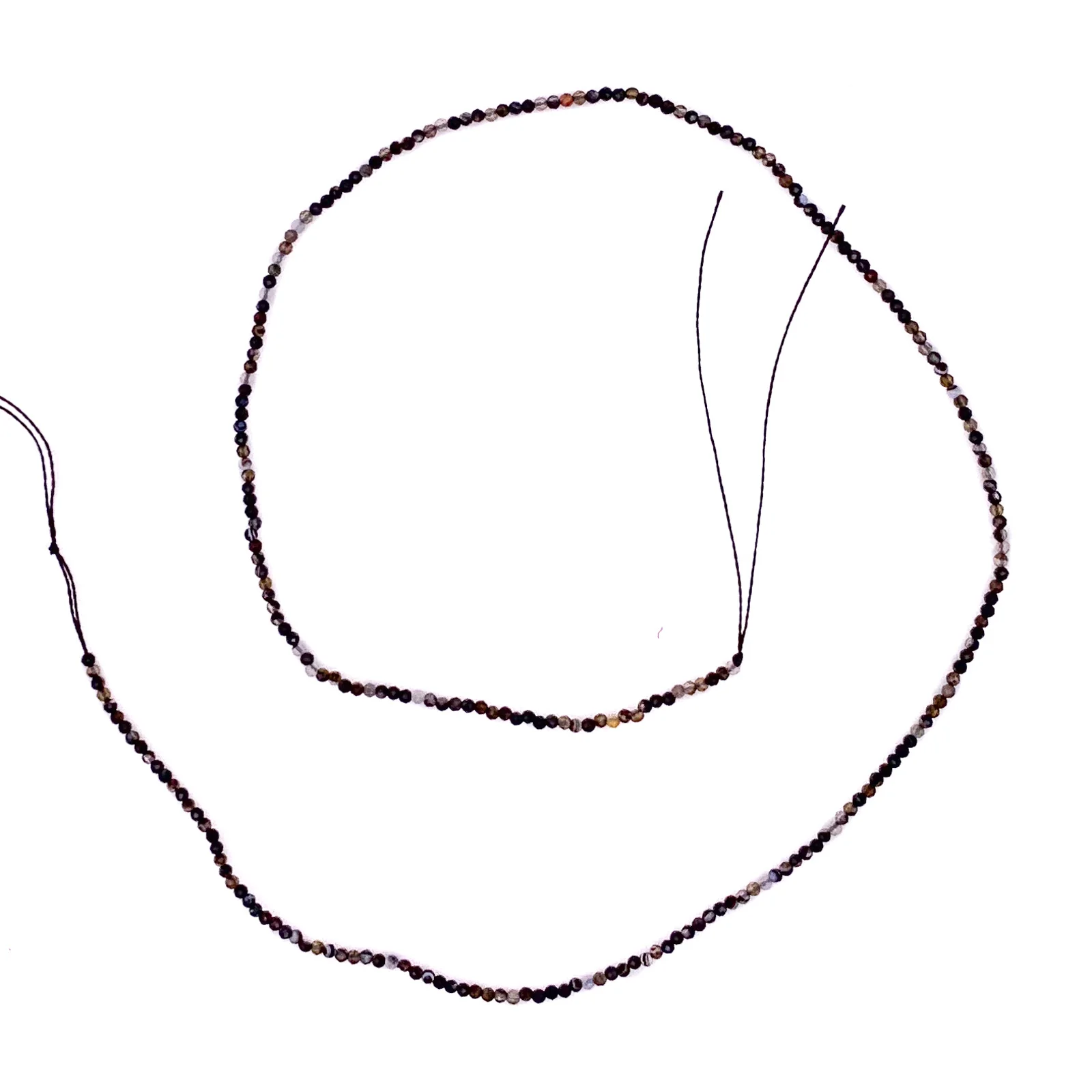 Agate Banded 2mm Faceted Rounds Bead Strand - Image 2