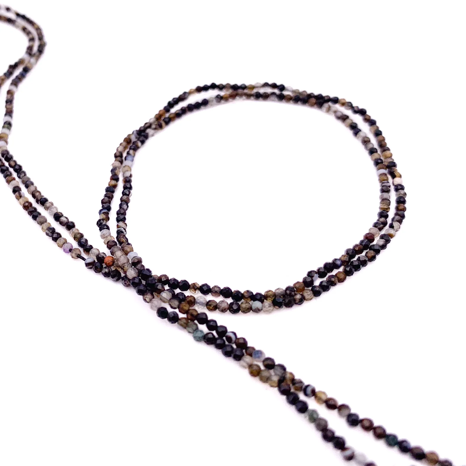 Agate Banded 2mm Faceted Rounds Bead Strand - Image 3
