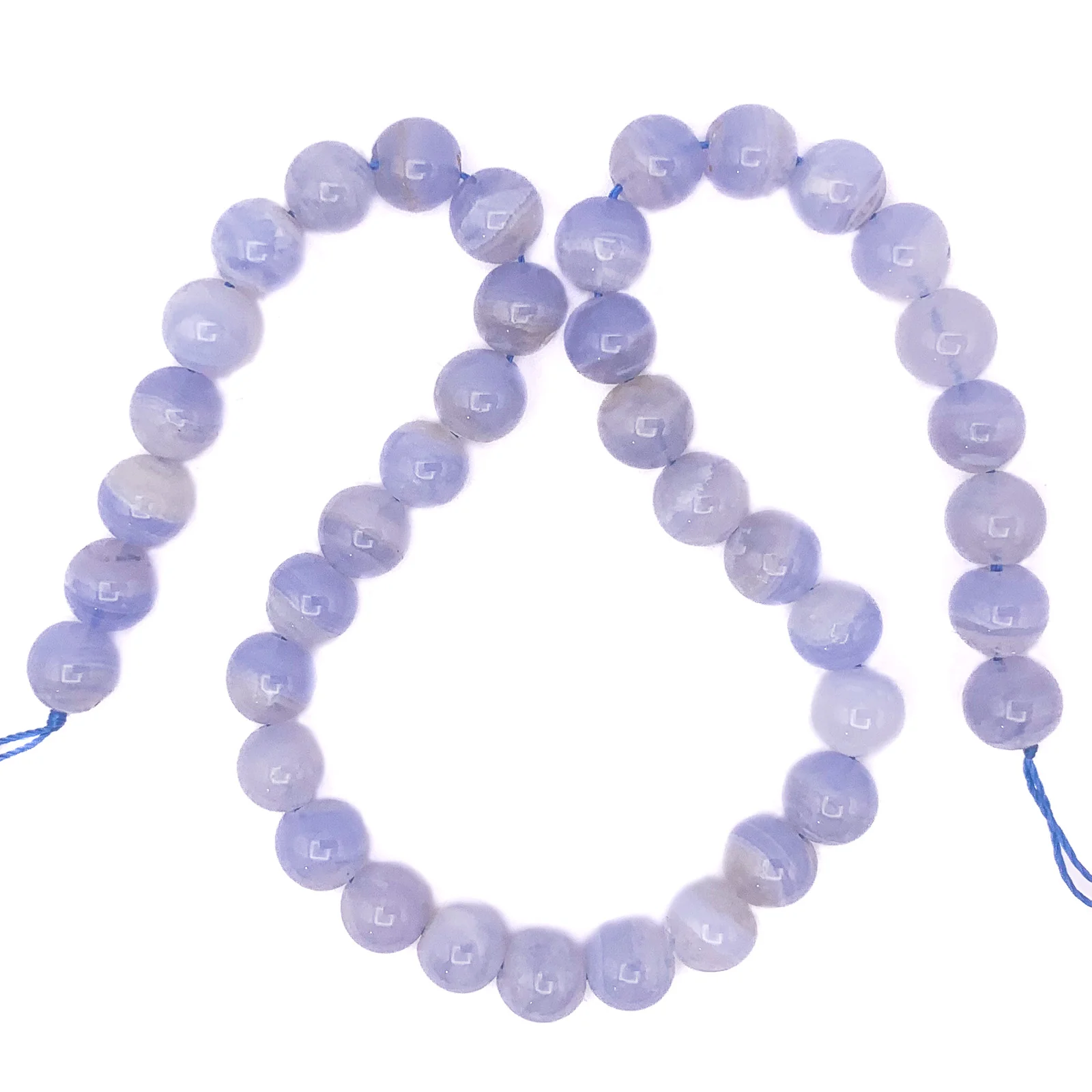 Agate Blue Lace 10mm Smooth Rounds Bead Strand - Image 2