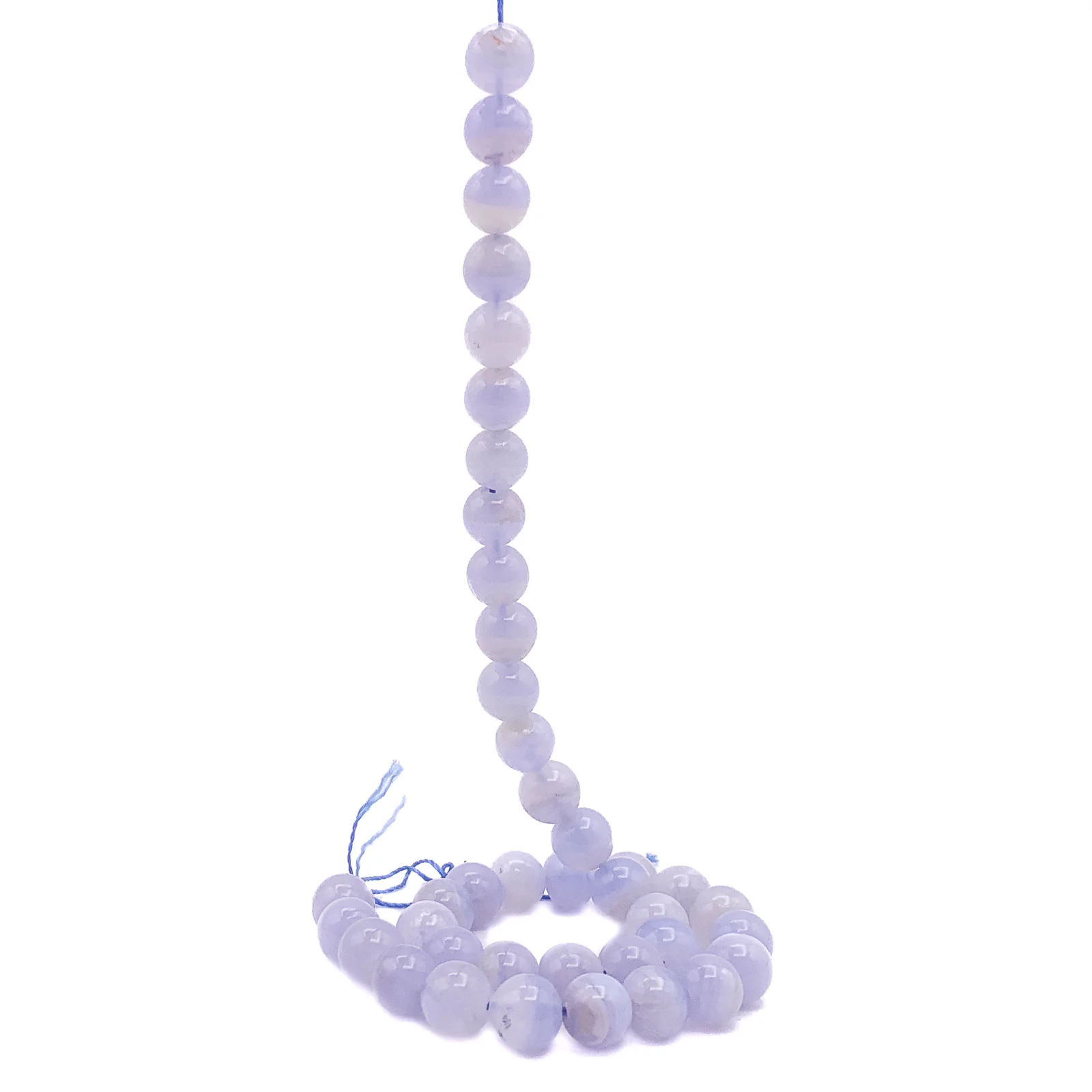 Agate Blue Lace 10mm Smooth Rounds Bead Strand - Image 3
