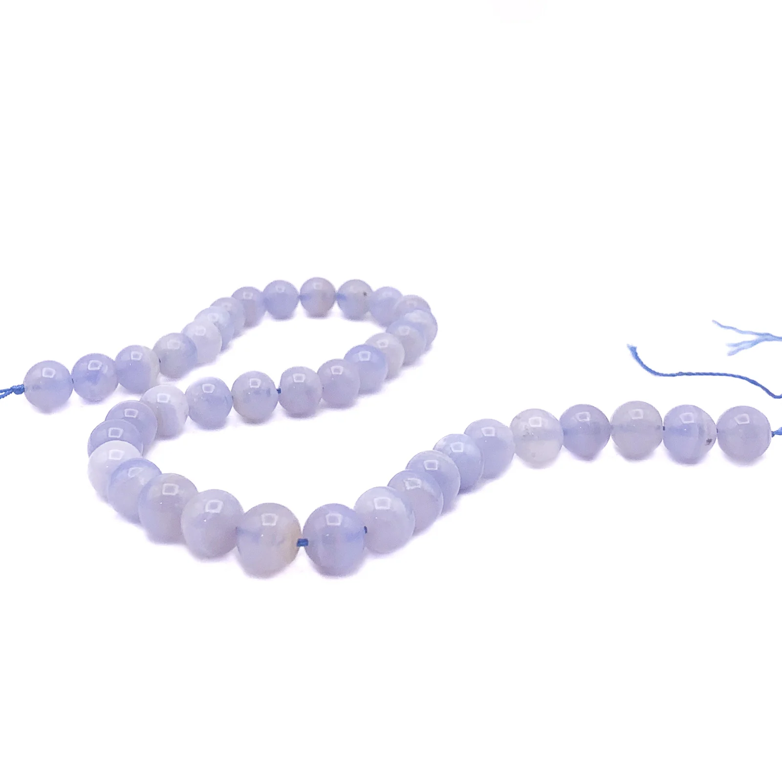 Agate Blue Lace 10mm Smooth Rounds Bead Strand - Image 4