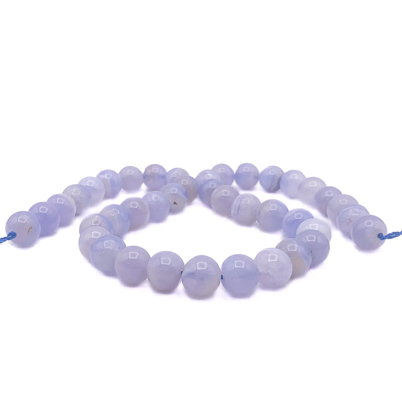 Agate Blue Lace 10mm Smooth Rounds Bead Strand - Image 5