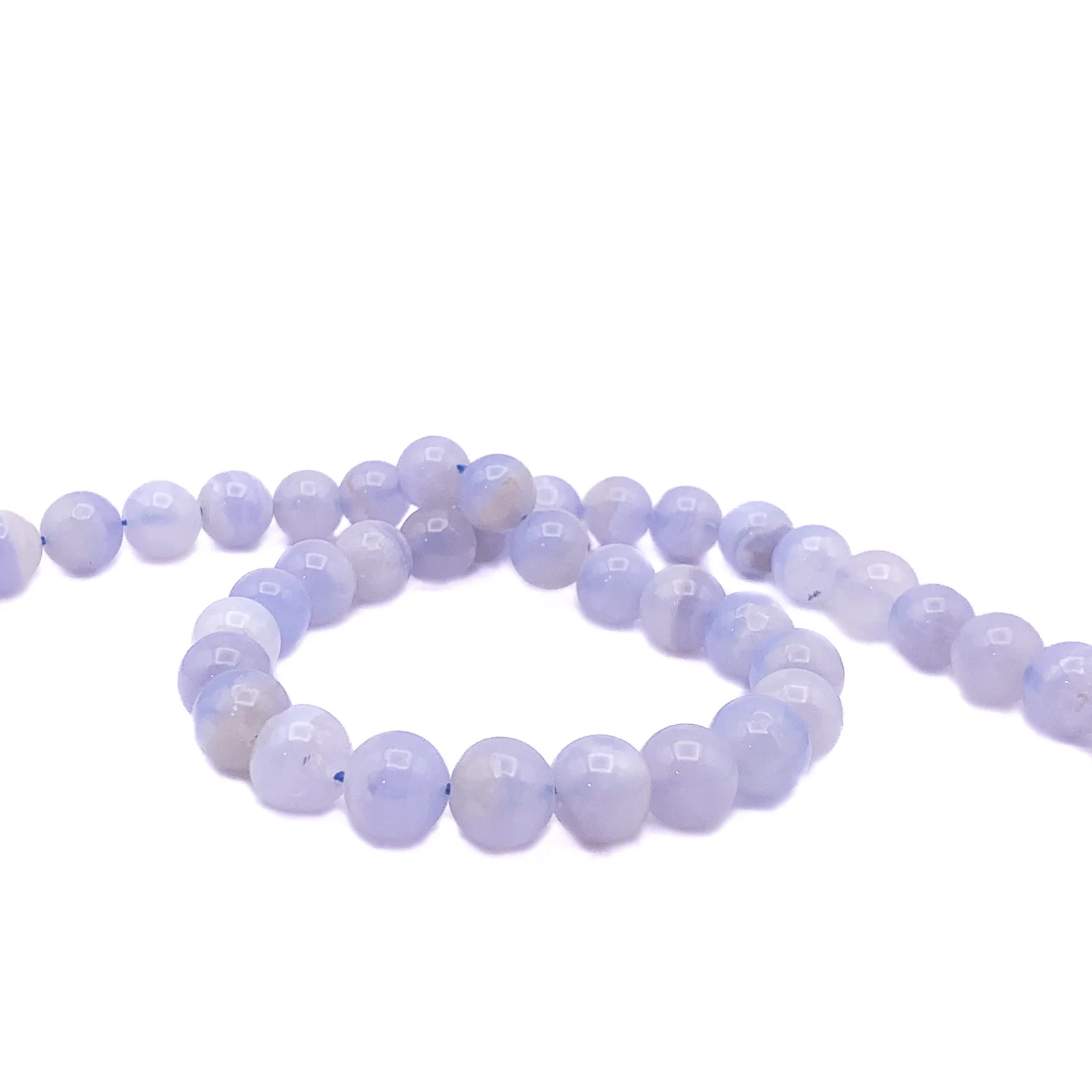 Agate Blue Lace 10mm Smooth Rounds Bead Strand - Image 6