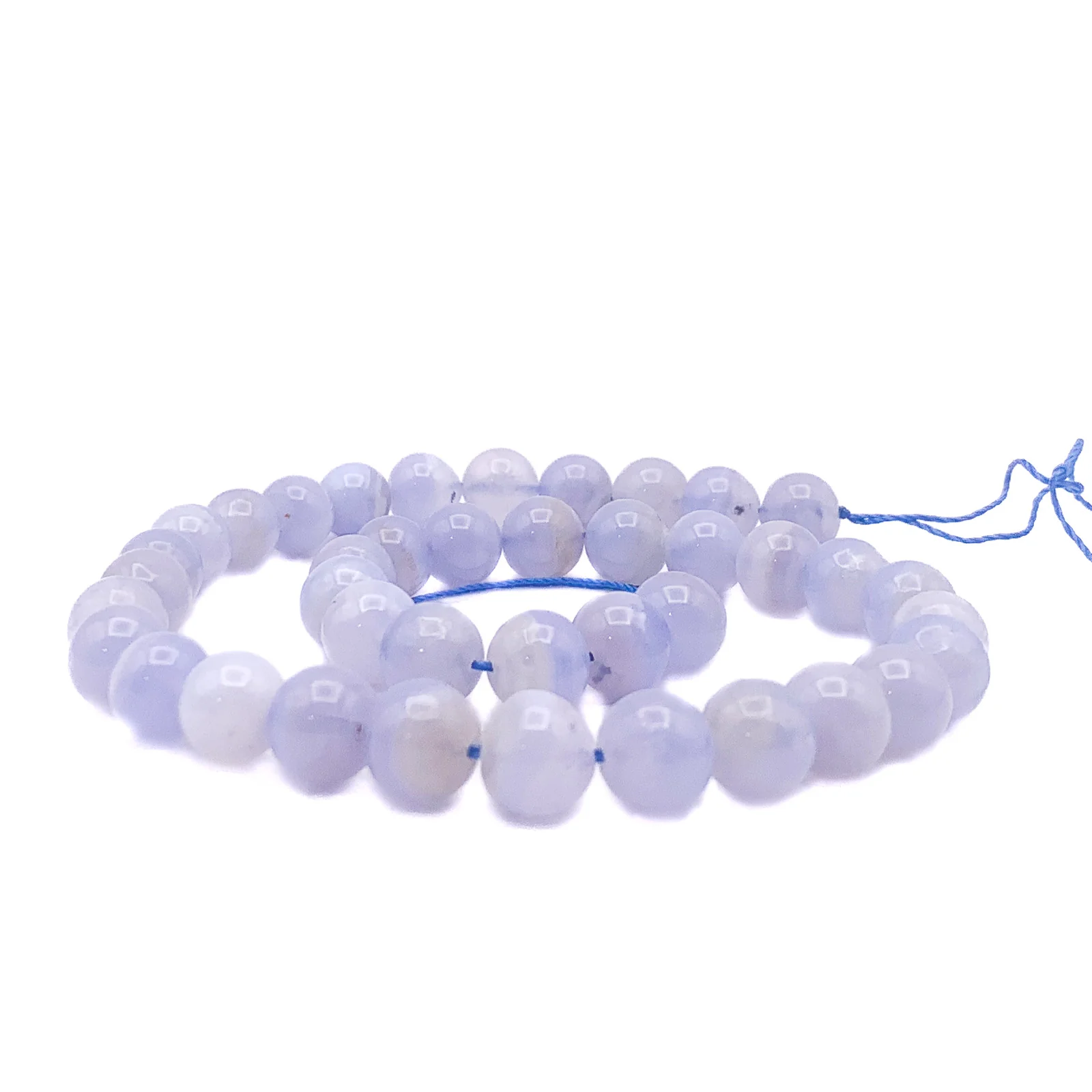Agate Blue Lace 10mm Smooth Rounds Bead Strand - Image 7