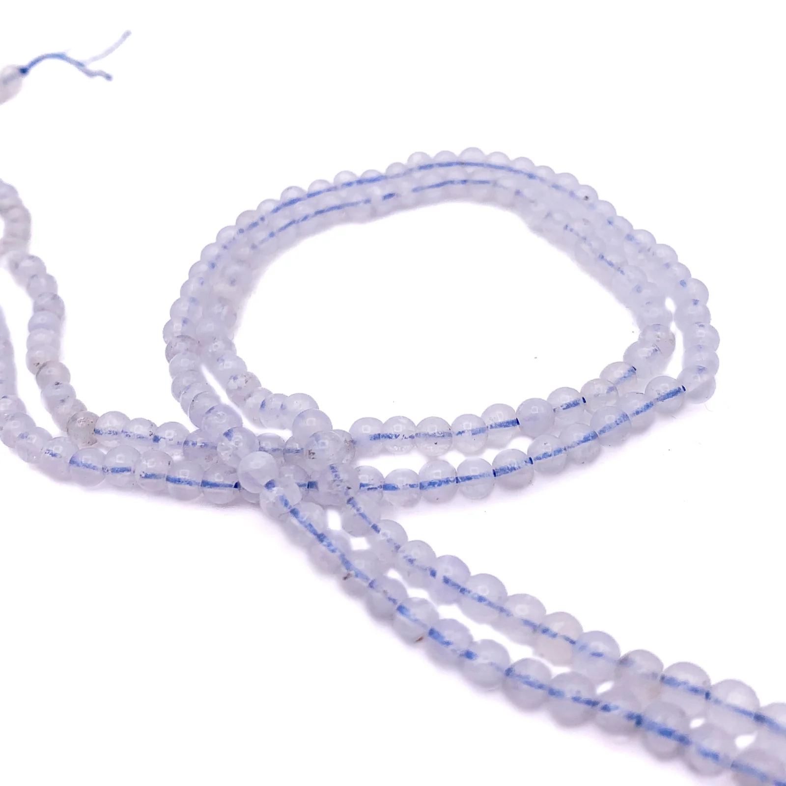 Agate Blue Lace 4mm Smooth Rounds Bead Strand - Image 4
