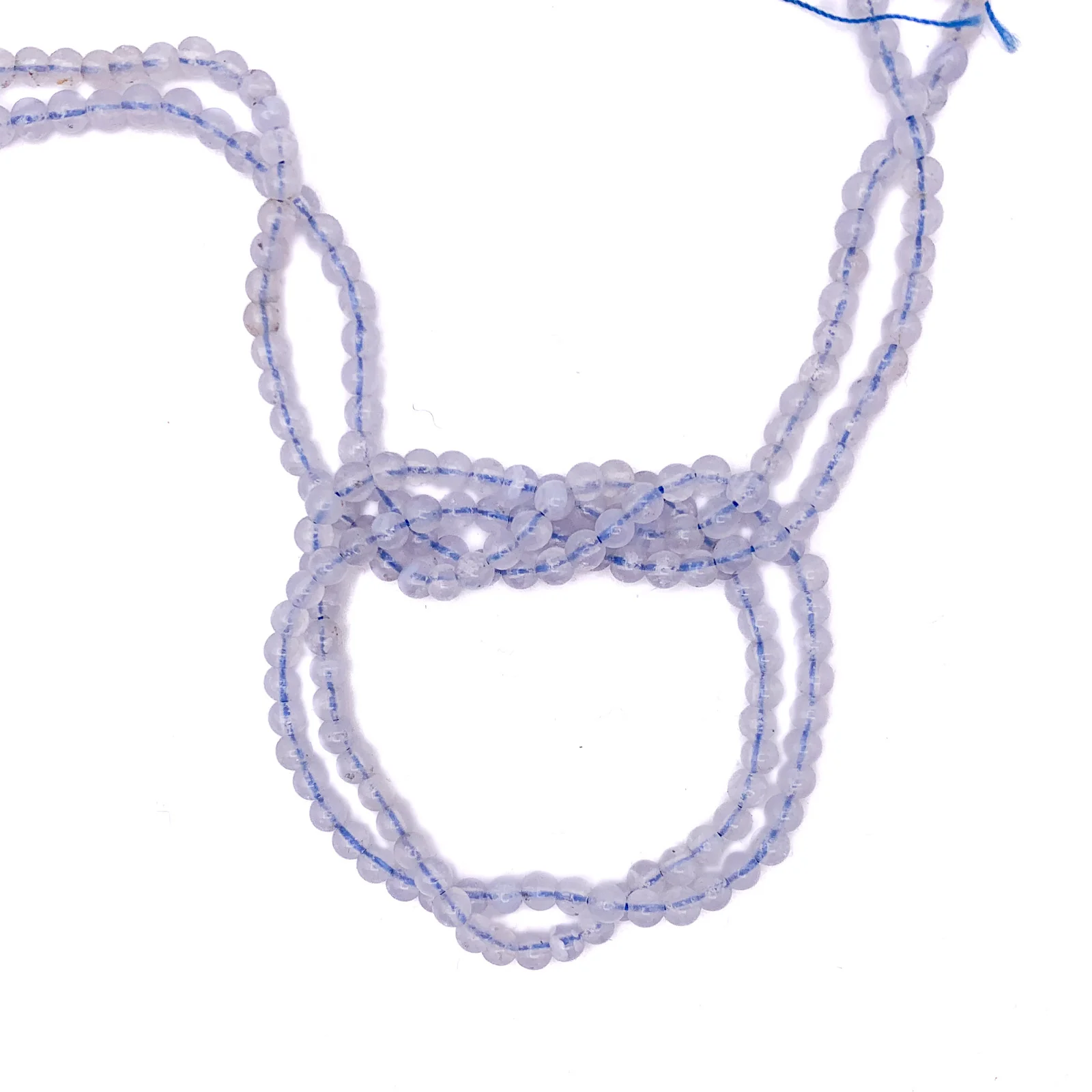Agate Blue Lace 4mm Smooth Rounds Bead Strand - Image 7