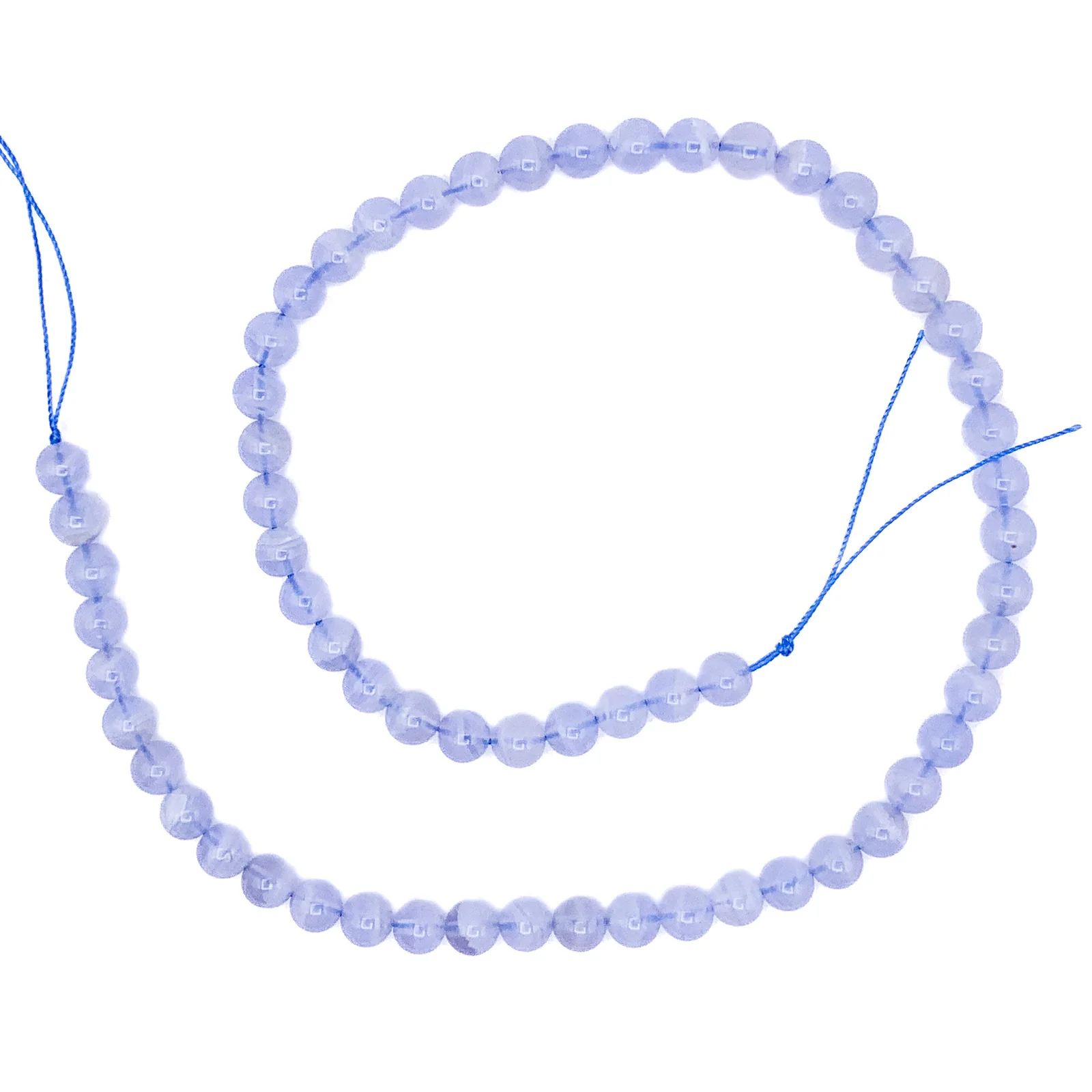 Agate Blue Lace AAA 6mm Smooth Rounds Bead Strand - Image 2