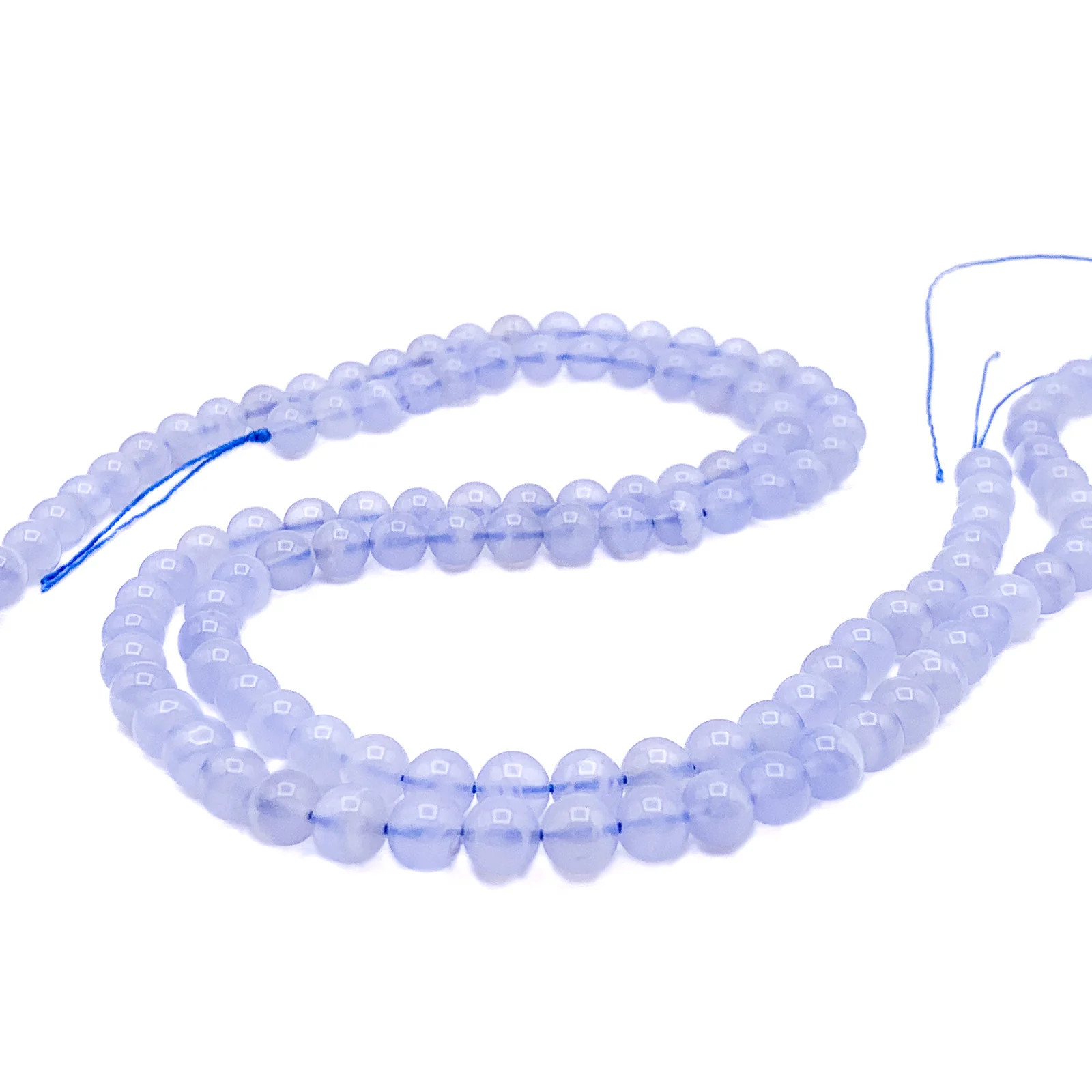 Agate Blue Lace AAA 6mm Smooth Rounds Bead Strand - Image 3