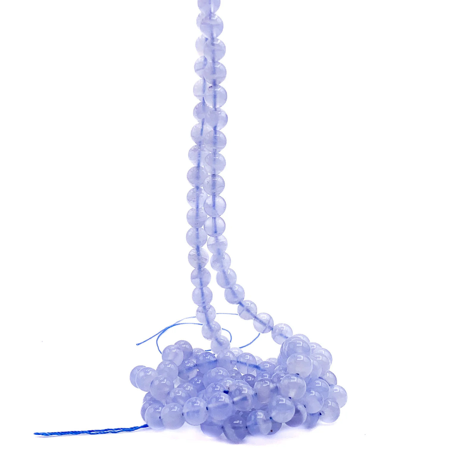 Agate Blue Lace AAA 6mm Smooth Rounds Bead Strand - Image 5
