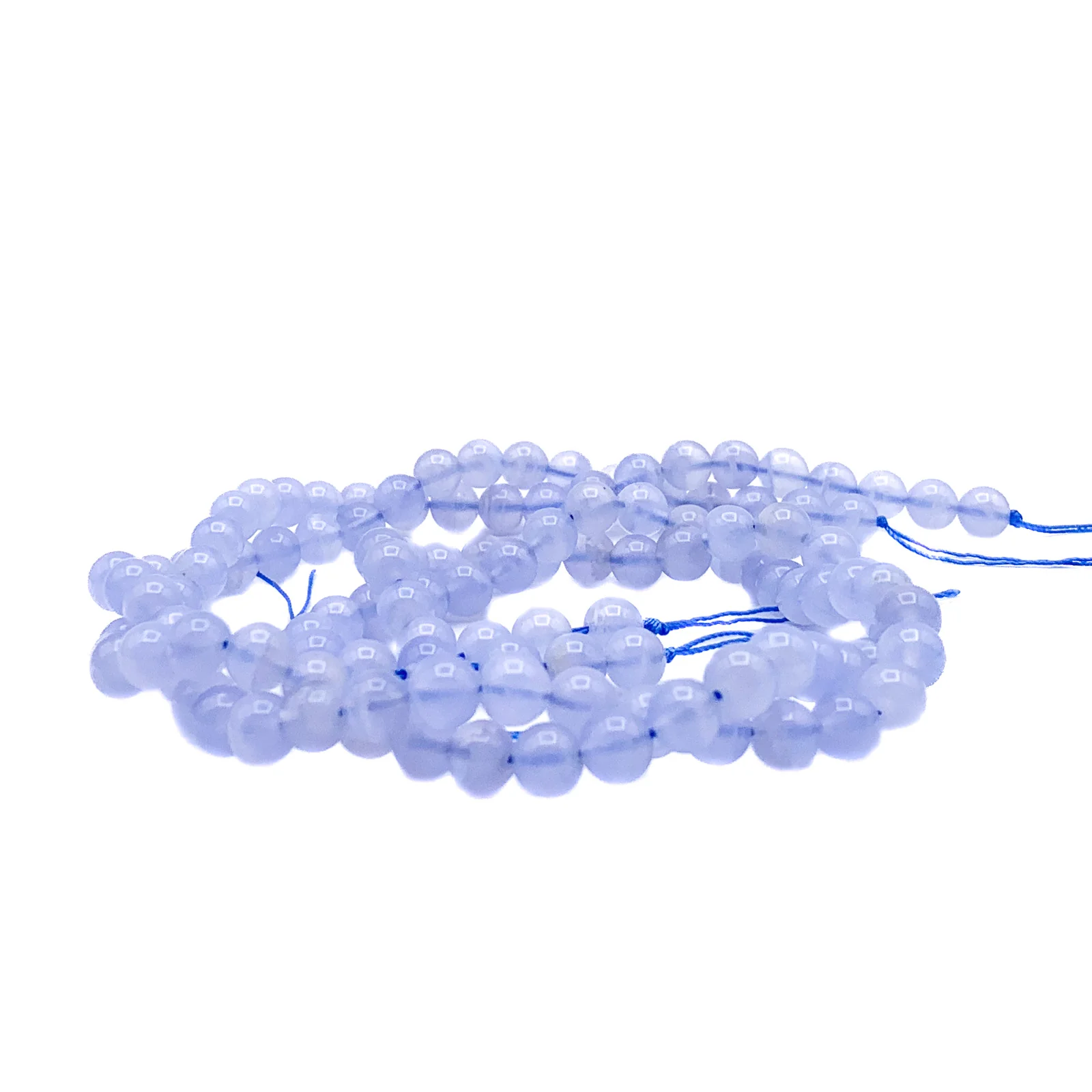 Agate Blue Lace AAA 6mm Smooth Rounds Bead Strand - Image 6
