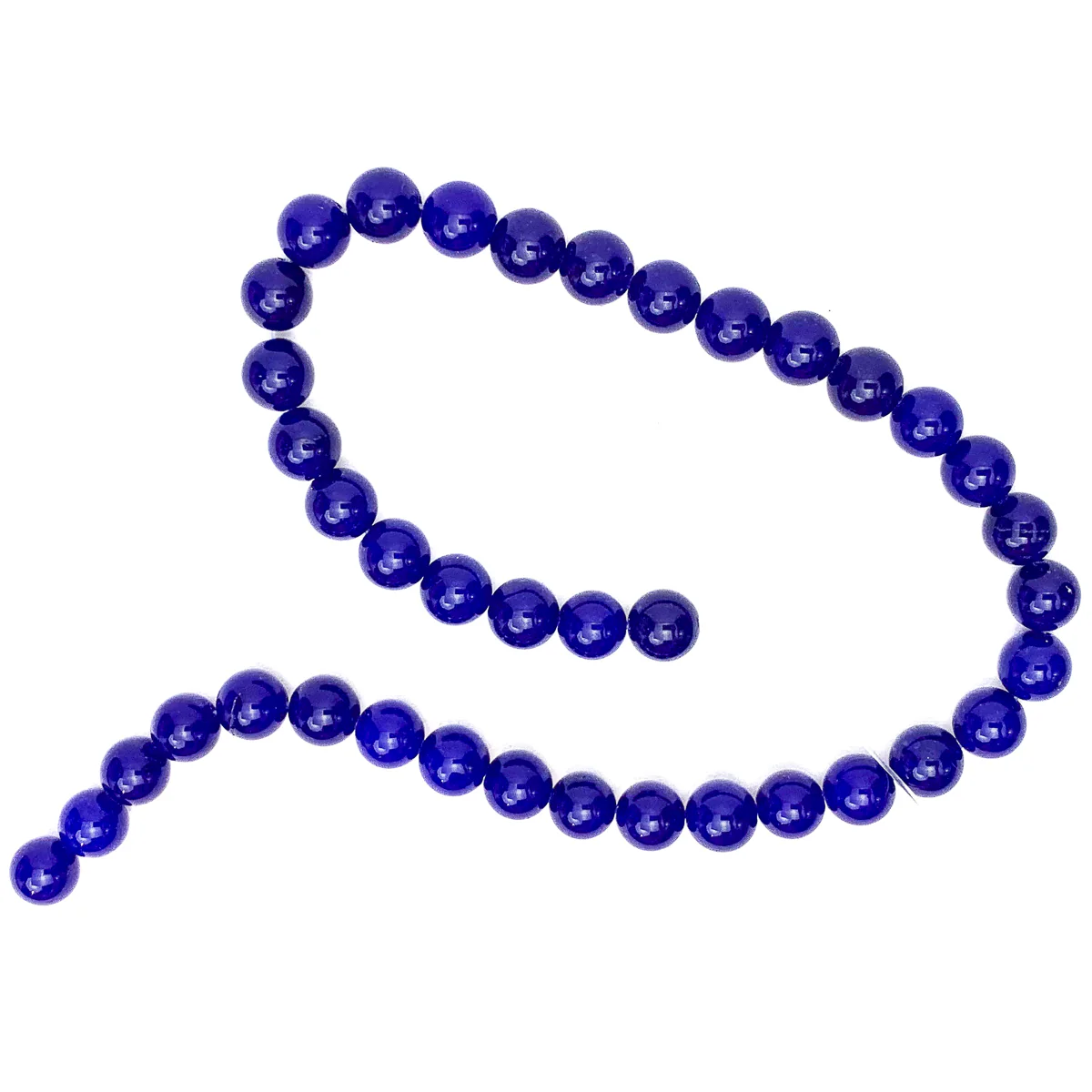 Dark Blue Agate 10mm Smooth Rounds Bead Strand - Image 2