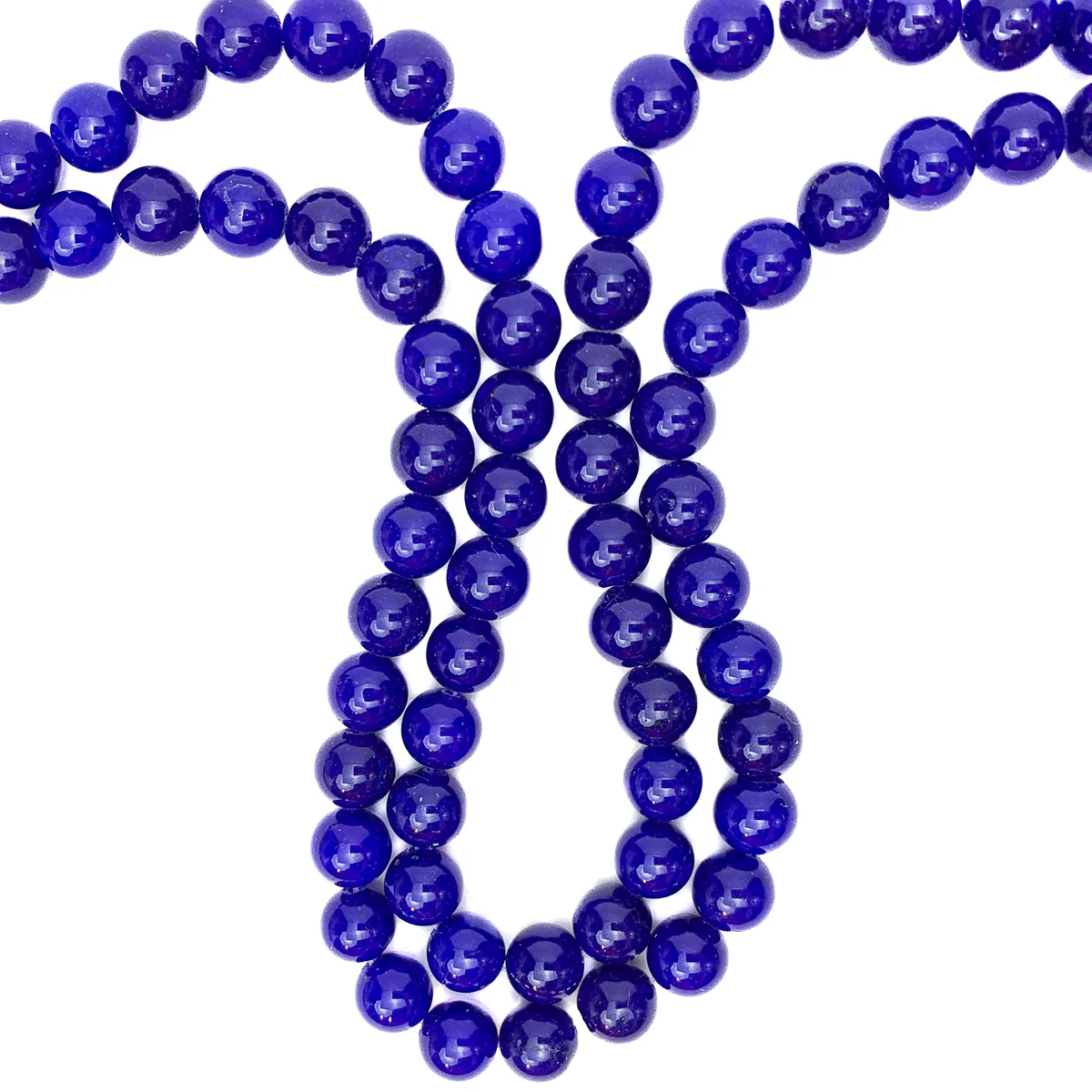 Dark Blue Agate 10mm Smooth Rounds Bead Strand - Image 3