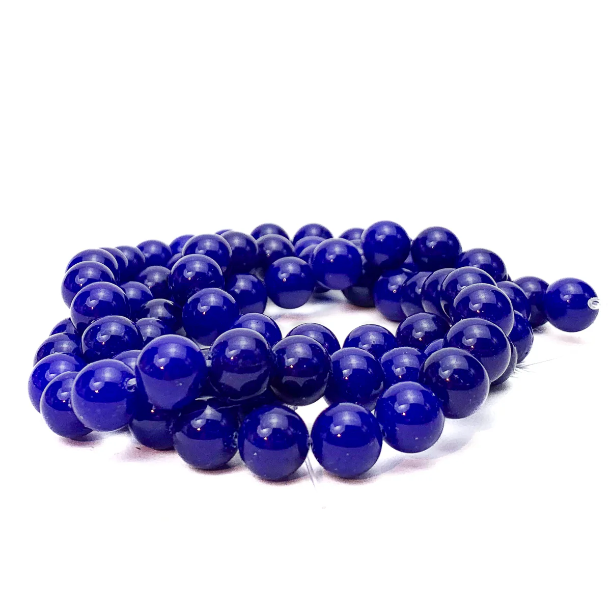 Dark Blue Agate 10mm Smooth Rounds Bead Strand - Image 4